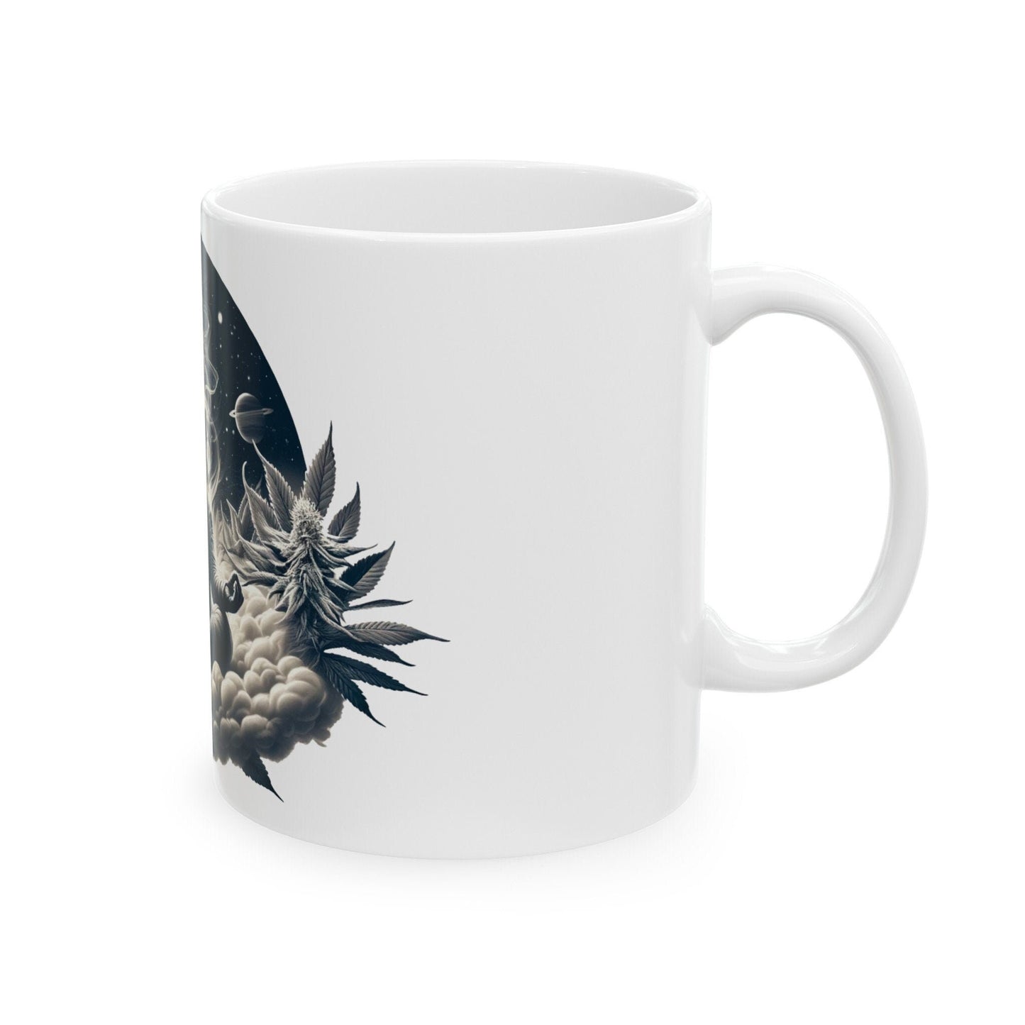 420 MEDITATING ASTRONAUT - Coffee Weed Mug (11oz) - 420 Stoner Gift, Smokers; Wake & Bake Mug / 420 Weed Mug / Marijuana Gift, Cannabis Mug