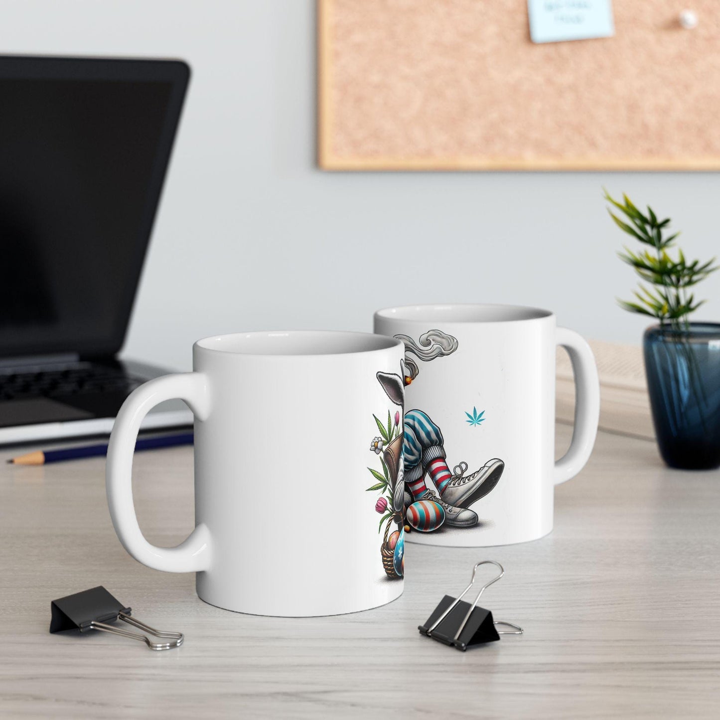 STONER EASTER BUNNY - Weed Coffee Mug (11oz) - Easter Gift for Stoners, Smokers; Wake & Bake / 420 Weed Mug / Easter Mug, Holiday Gift