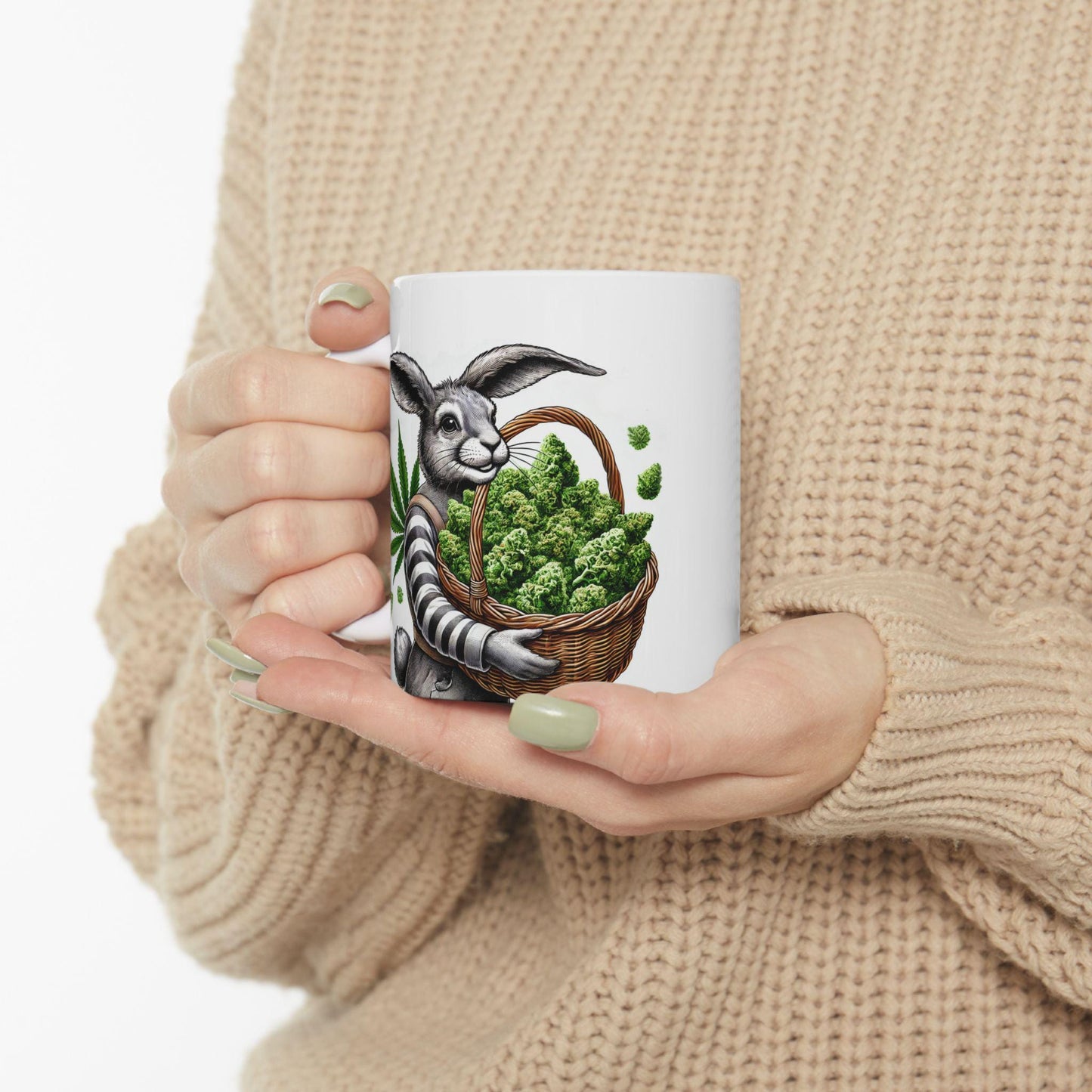 420 EASTER BUNNY - Weed Coffee Mug (11oz) - Easter Gift for Stoners, Weed Smokers, Growers; Wake & Bake / 420 Cannabis Mug / Easter Mug
