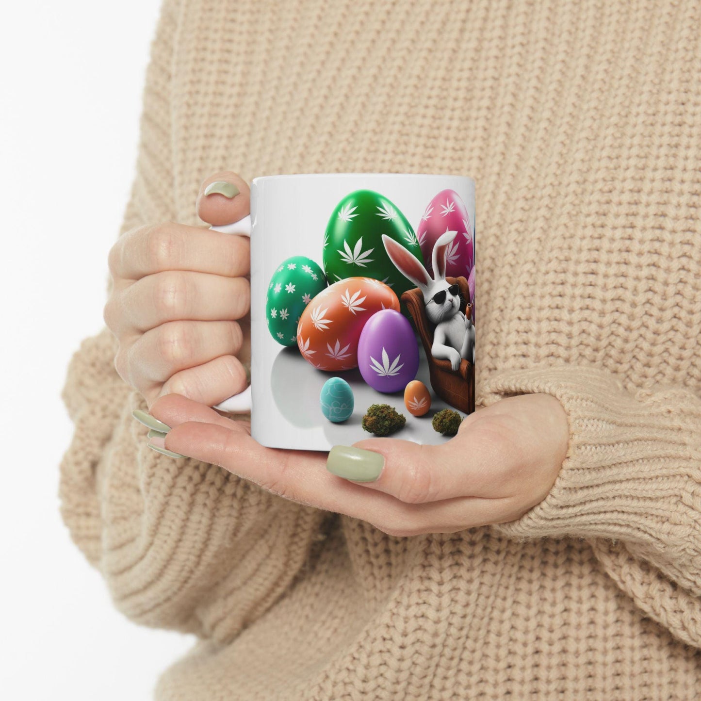 420 EASTER EGGS - Weed Coffee Mug (11oz) - Easter Gift for Stoners, Weed Smokers, Growers; Wake & Bake / 420 Cannabis Mug / Easter Mug