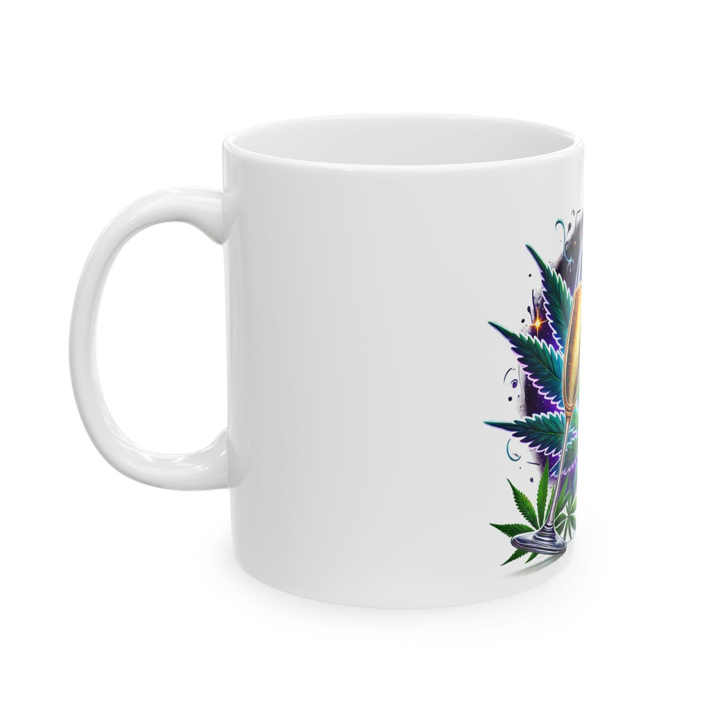 420 CHEERS - Weed Coffee Mug (11oz) - Stoner Gift for New Years, Birthdays, Celebrations; Wake & Bake / 420 Cannabis Mug / Celebration Mug
