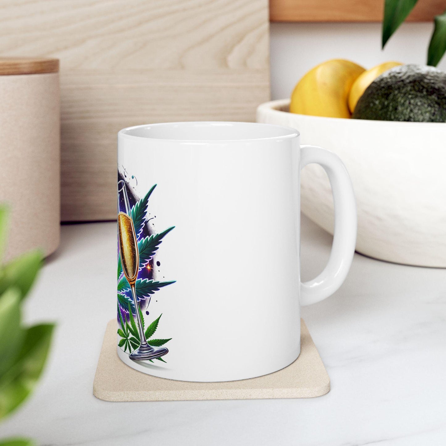 420 CHEERS - Weed Coffee Mug (11oz) - Stoner Gift for New Years, Birthdays, Celebrations; Wake & Bake / 420 Cannabis Mug / Celebration Mug