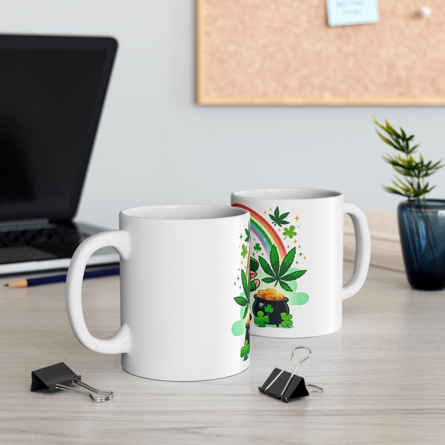 ST PATTYS DAY Mug - Weed Coffee Mug (11oz) - St Pattys Day Gift for Stoners, Smokers; Wake and Bake / Cannabis Mug / 420 St Pattys Day Mug