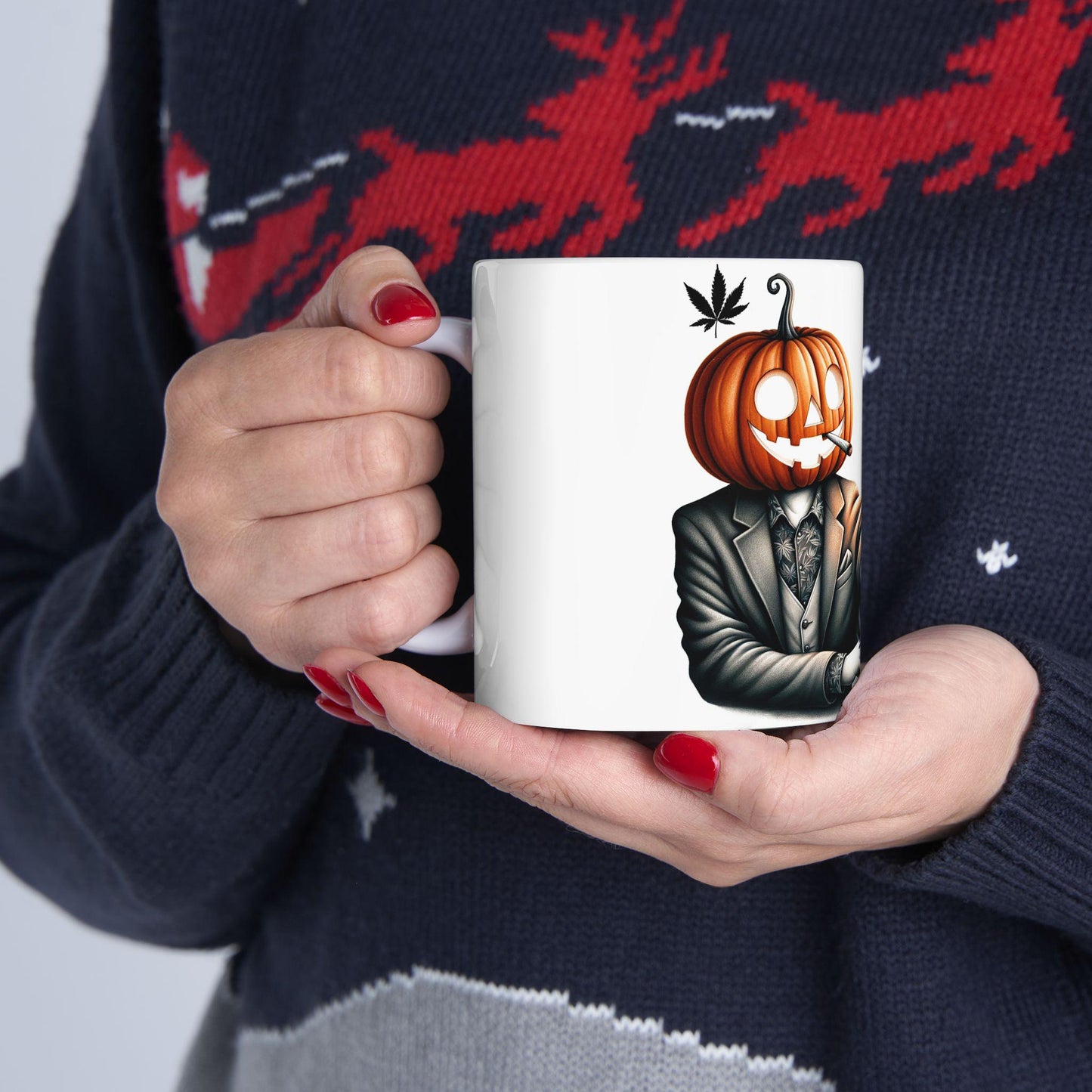 PUMPKIN HEAD COUPLE - Weed Coffee Mug (11oz)