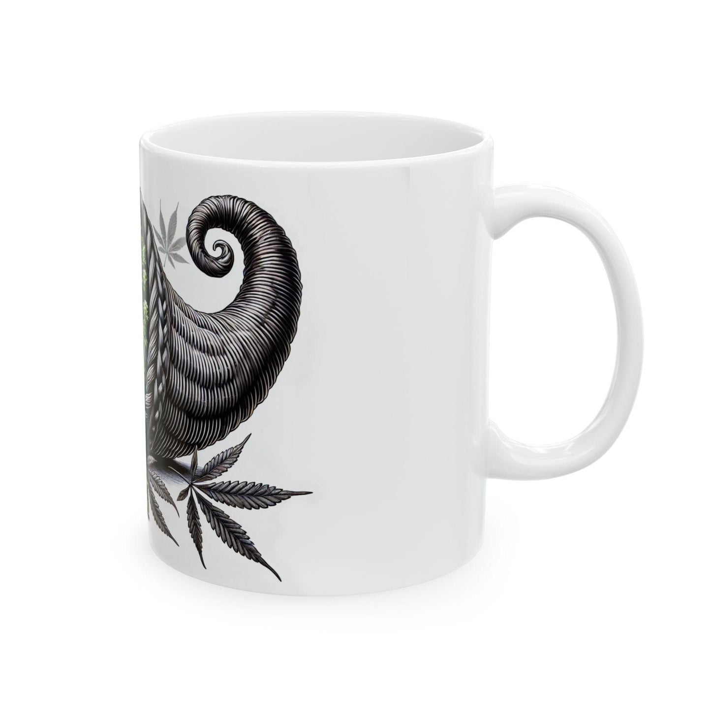 420 CORNUCOPIA - Weed Coffee Mug (11oz) - Thanksgiving Gift for Weed Smokers, Stoners, Growers; Wake & Bake / 420 Mug, Weed / Marijuana Gift