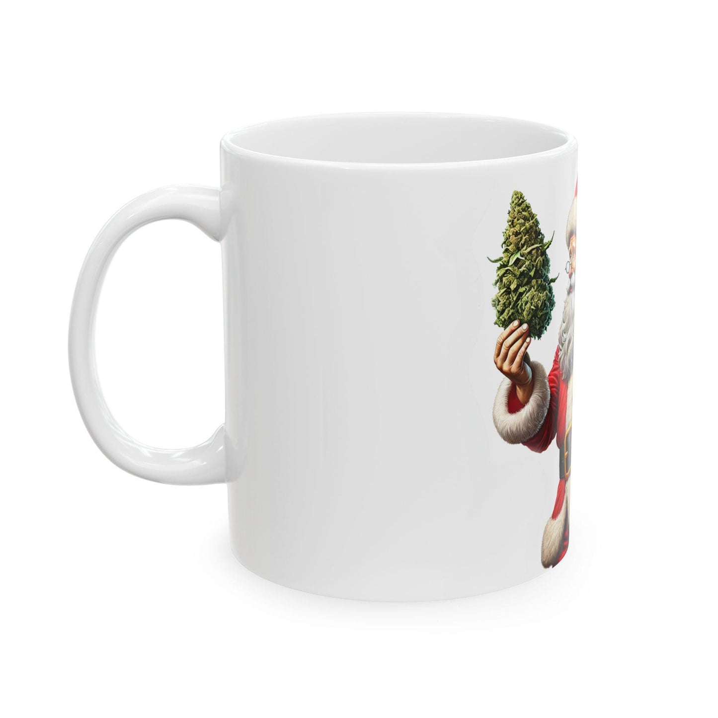 WEED SANTA - Weed Coffee Mug (11oz) - Christmas Gift for Weed Smokers, Stoners, Growers; Wake & Bake / 420 Mug, Weed / Christmas Mug