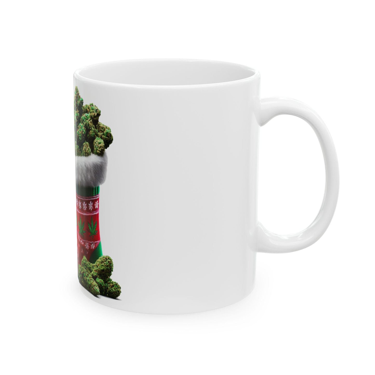 WEED STOCKINGS - 420 Coffee Mug (11oz) - Christmas Gift for Weed Smokers, Stoners, Growers; Wake & Bake / 420 Mug, Weed / 420 Christmas Mug