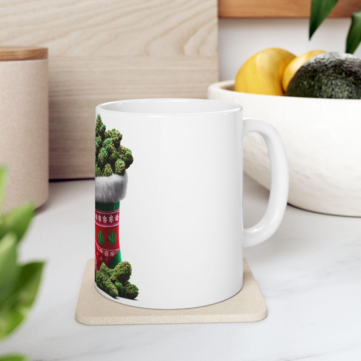 WEED STOCKINGS - 420 Coffee Mug (11oz) - Christmas Gift for Weed Smokers, Stoners, Growers; Wake & Bake / 420 Mug, Weed / 420 Christmas Mug