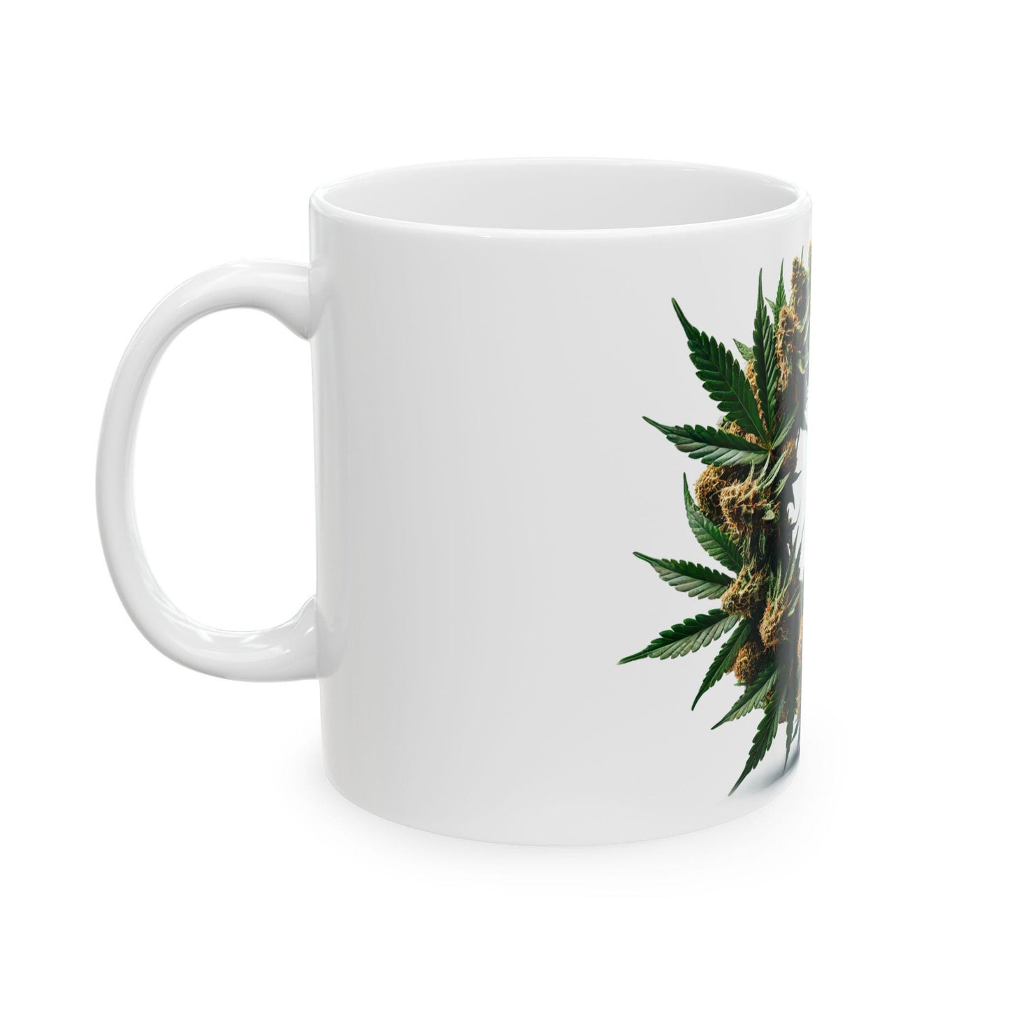 WEED WREATH - Weed Coffee Mug (11oz) - Stoner Christmas Gift for Weed Smokers, Stoners, Growers; Wake & Bake / 420 Mug, Weed / Christmas Mug