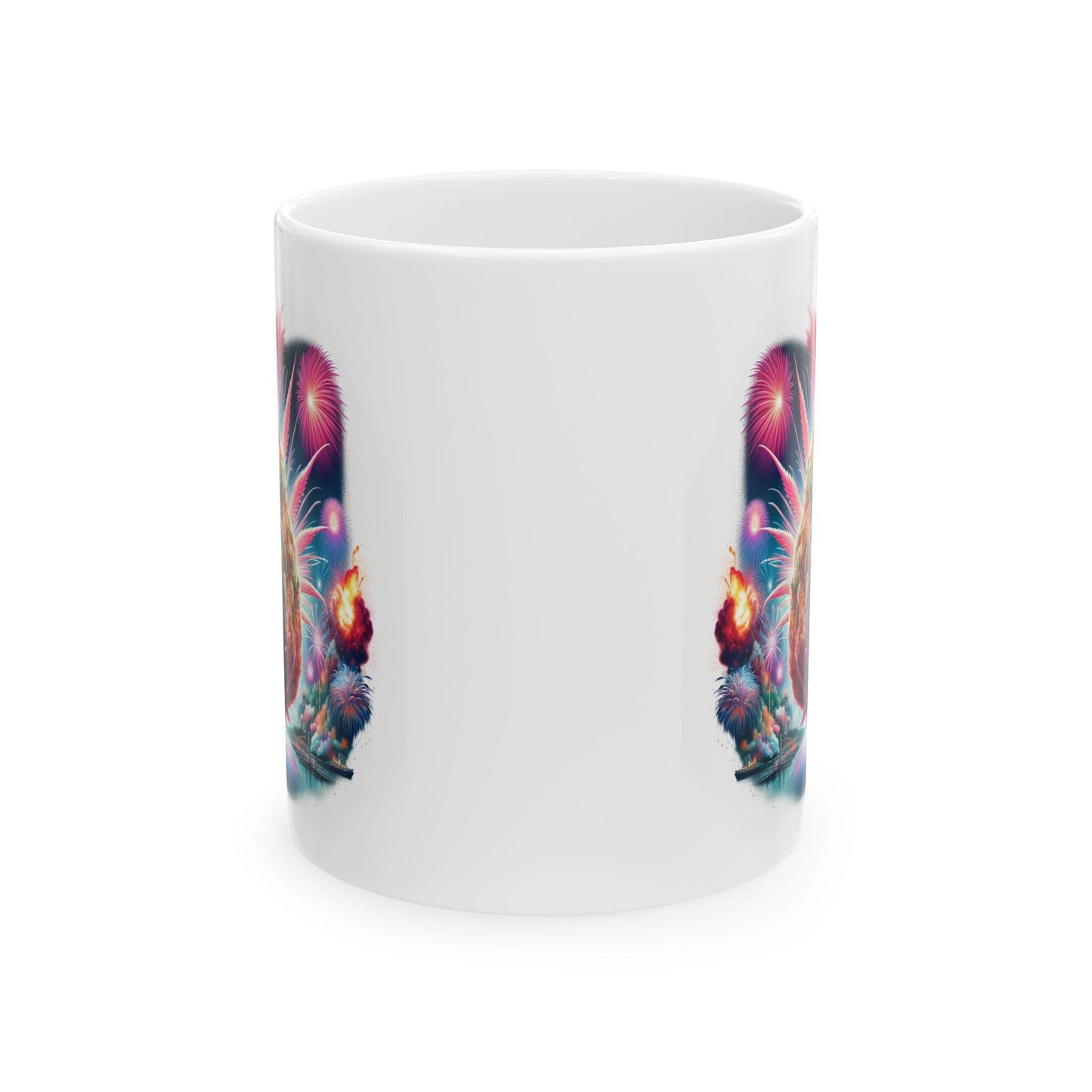 420 WEED FIREWORKS - Weed Coffee Mug (11oz) - 4th of July Gift for Stoners, Smokers, Growers; Wake & Bake / 420 Mug, Weed / 4th of July Mug