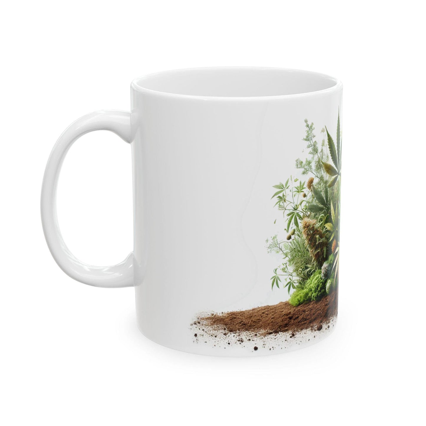 EARTHY WEED - Weed Coffee Mug (11oz) - Earth Day Gift for Stoners, Weed Smokers, Growers; Wake & Bake / 420 Cannabis Mug / Earth Day Mug