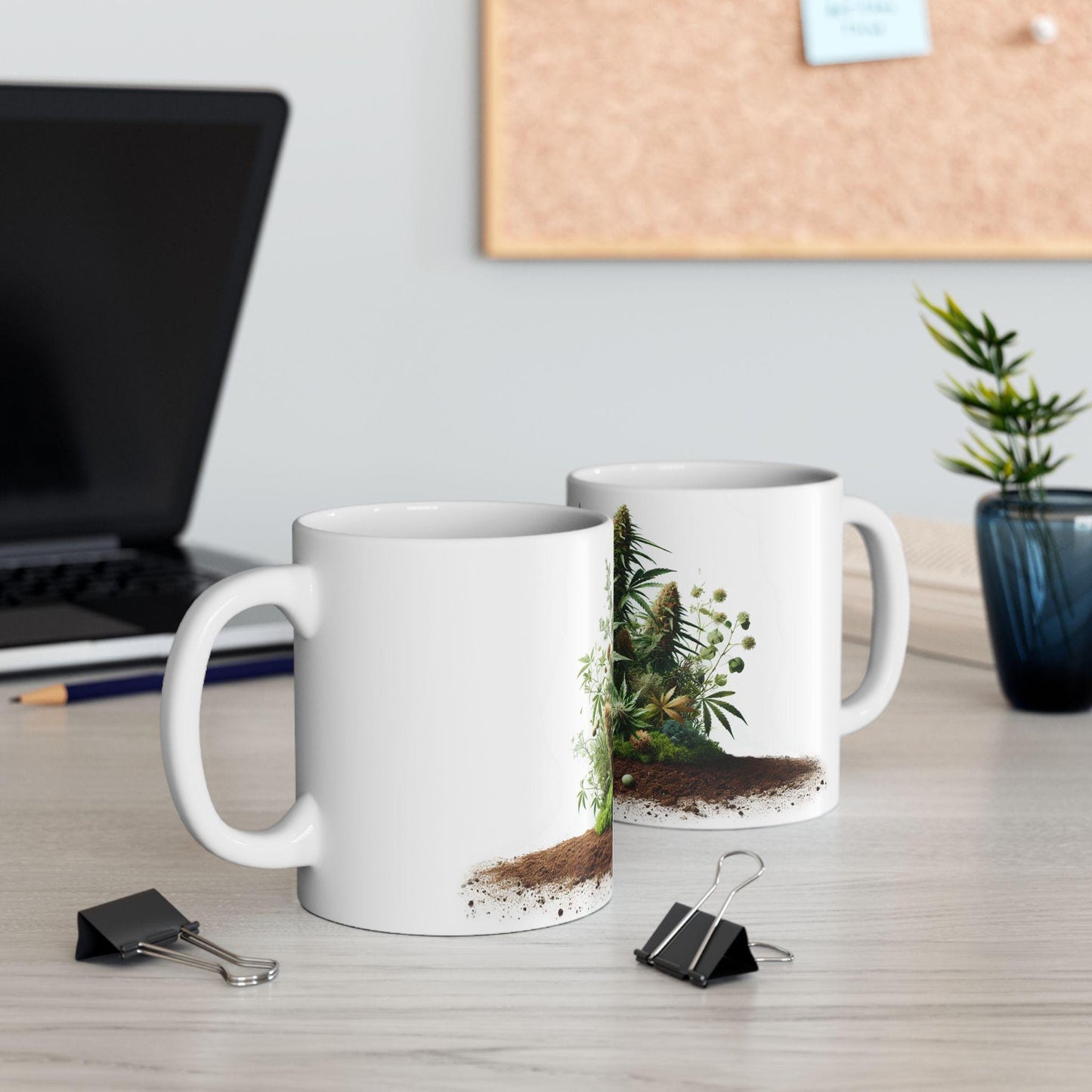 EARTHY WEED - Weed Coffee Mug (11oz) - Earth Day Gift for Stoners, Weed Smokers, Growers; Wake & Bake / 420 Cannabis Mug / Earth Day Mug