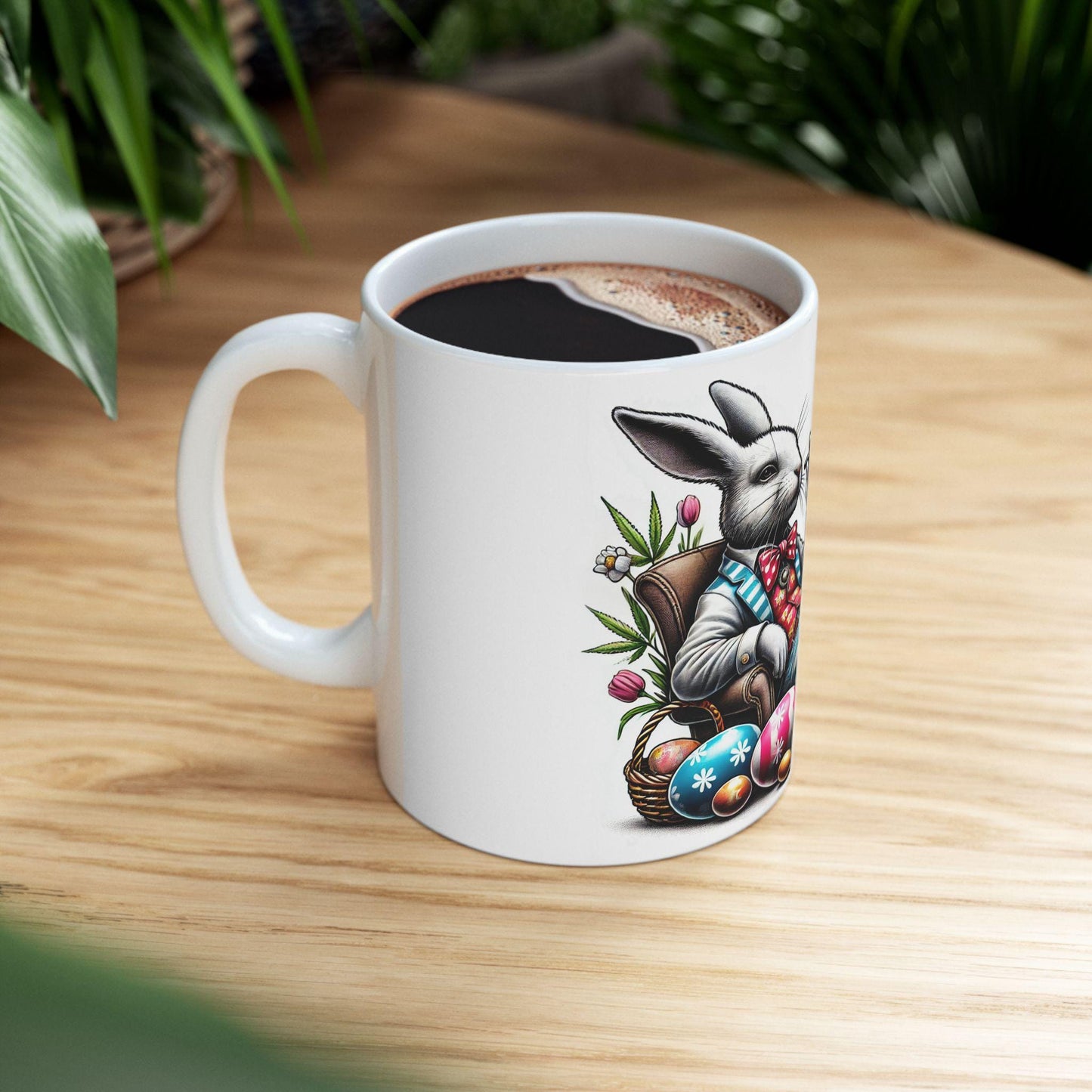 STONER EASTER BUNNY - Weed Coffee Mug (11oz) - Easter Gift for Stoners, Smokers; Wake & Bake / 420 Weed Mug / Easter Mug, Holiday Gift