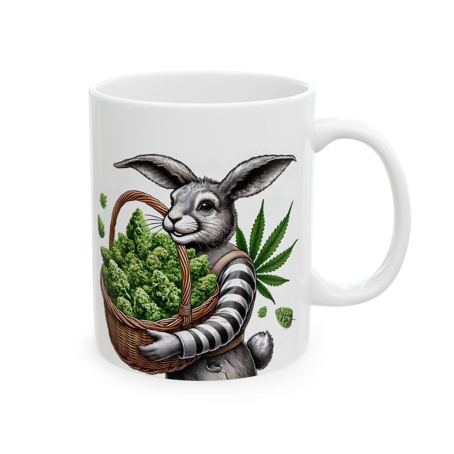 420 EASTER BUNNY - Weed Coffee Mug (11oz) - Easter Gift for Stoners, Weed Smokers, Growers; Wake & Bake / 420 Cannabis Mug / Easter Mug