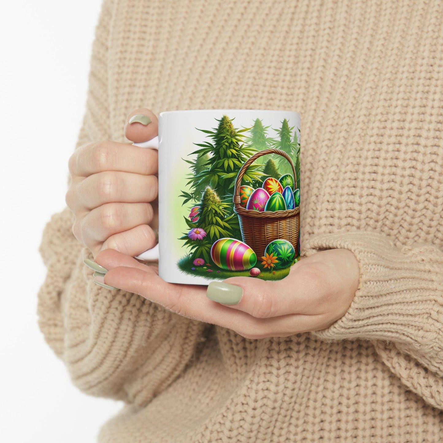 420 WEED EASTER - Weed Coffee Mug (11oz) - Easter Day Gift for Stoners, Weed Smokers, Growers; Wake & Bake / 420 Cannabis Mug / Easter Mug