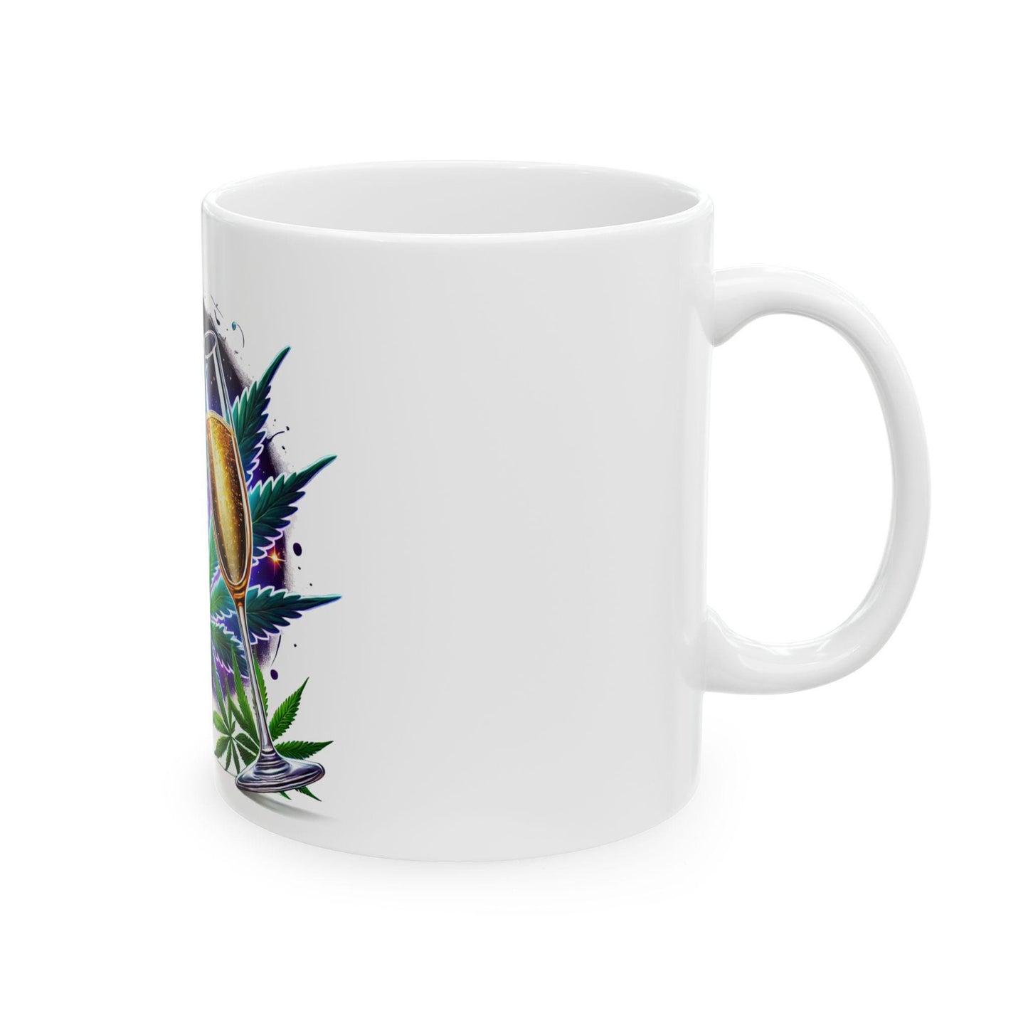 420 CHEERS - Weed Coffee Mug (11oz) - Stoner Gift for New Years, Birthdays, Celebrations; Wake & Bake / 420 Cannabis Mug / Celebration Mug
