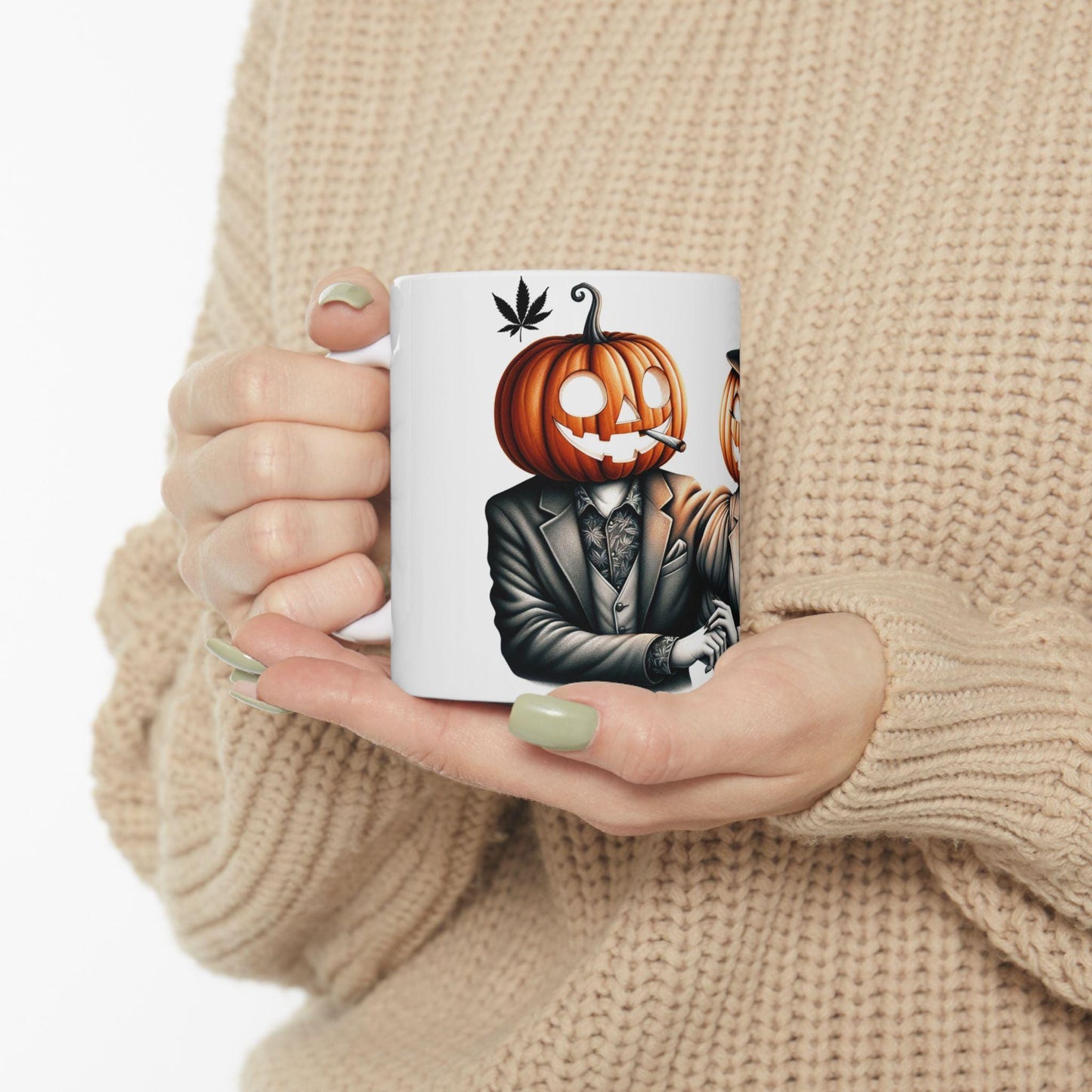 PUMPKIN HEAD COUPLE - Weed Coffee Mug (11oz)