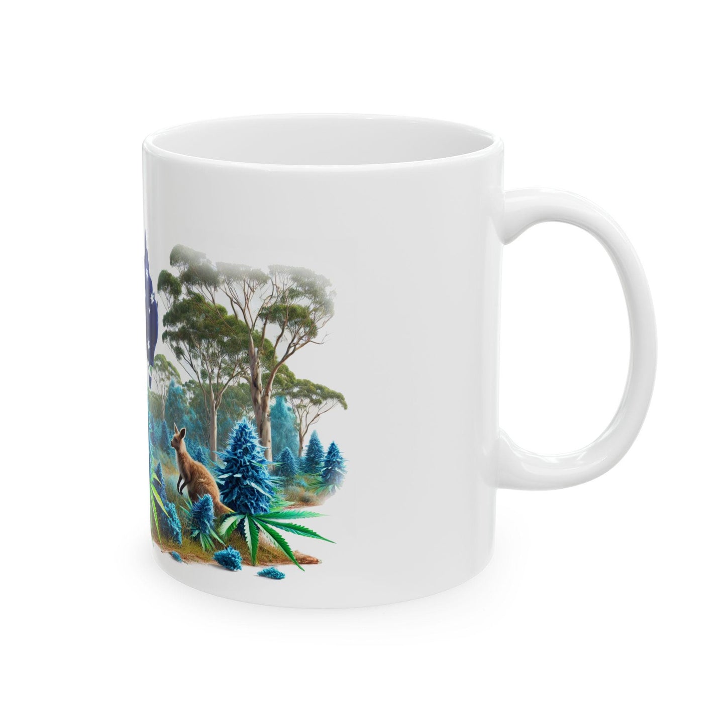 AUSTRALIAN BLUE - (11oz) WEED Strain Themed Coffee Mugs - Perfect Gift for Stoners/Smokers, Weed Mug for Marijuana Lovers; Wake and Bake Mug