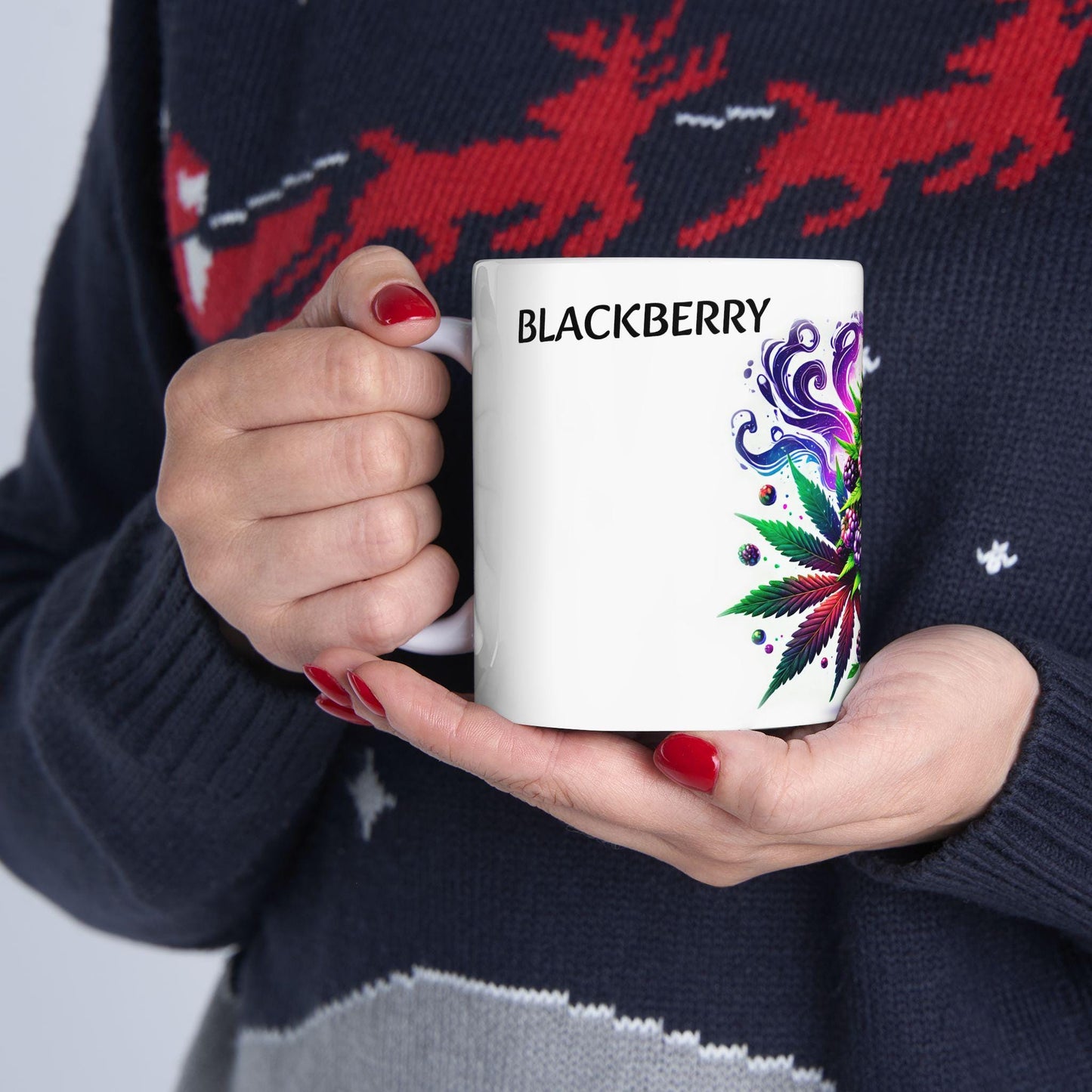 BLACKBERRY - (11oz) WEED Strain Themed Coffee Mugs - Perfect Gift for Stoners/Smokers, Weed Mug for Marijuana Lovers; Funny Wake & Bake Mug