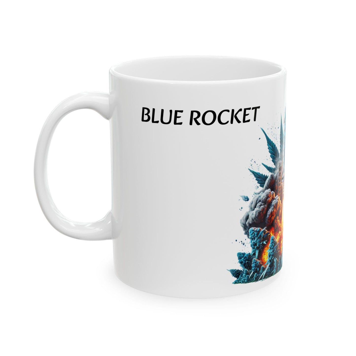 BLUE ROCKET - (11oz) WEED Strain Themed Coffee Mugs - Perfect Gift for Stoners/Smoker, Weed Mug for Marijuana Lovers; Funny Wake & Bake Mug