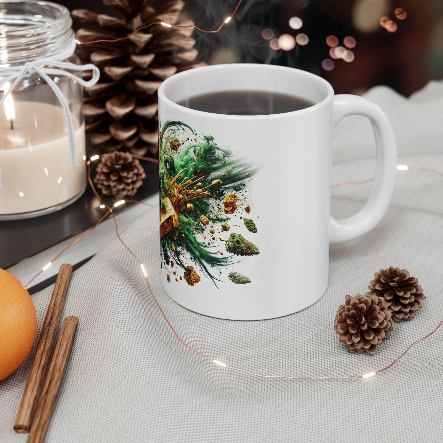 GOLD CRASH - (11oz) Weed Strain Themed Coffee Mugs - Perfect Gift for Stoners, Weed Mug for Cannabis Decor; Funny Wake & Bake Mug , 420 Mug