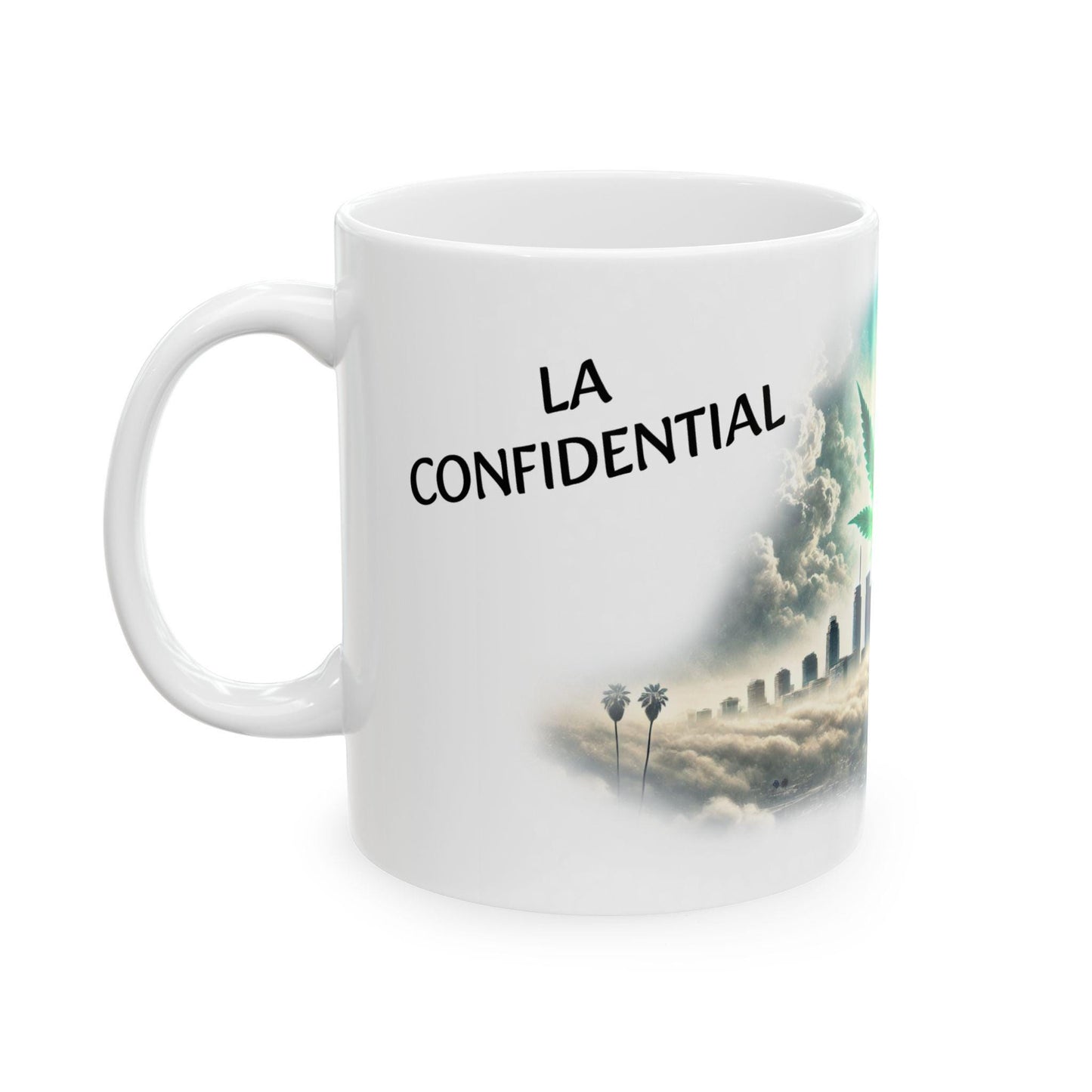LA CONFIDENTIAL - (11oz) Weed Strain Themed Coffee Mugs - Perfect Gift for Stoners, Weed Mug for Cannabis Decor; Funny 420 Wake & Bake Mug
