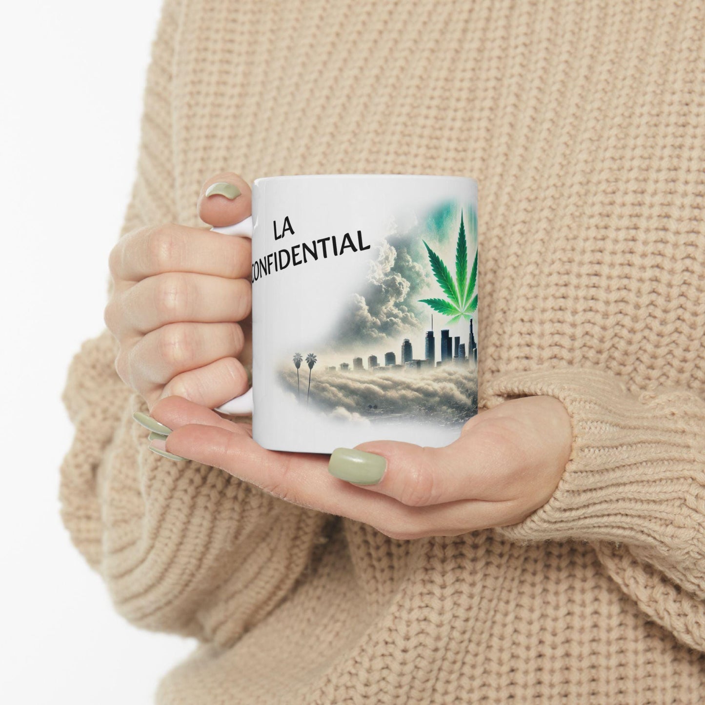 LA CONFIDENTIAL - (11oz) Weed Strain Themed Coffee Mugs - Perfect Gift for Stoners, Weed Mug for Cannabis Decor; Funny 420 Wake & Bake Mug