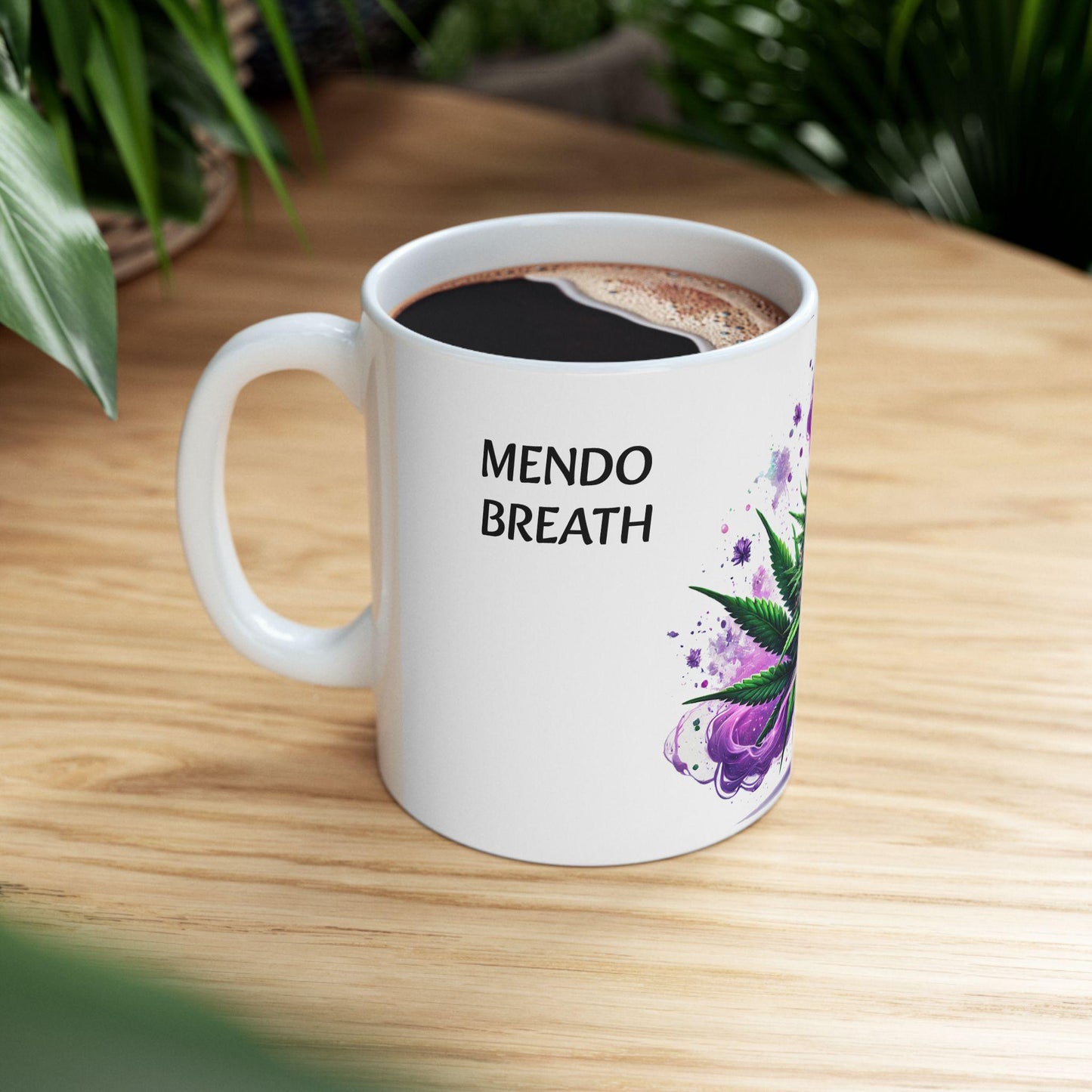 MENDO BREATH - (11oz) Weed Strain Themed Coffee Mugs - Perfect Gift for Stoners, Weed Mug for Cannabis Decor; Funny 420 Wake & Bake Mug