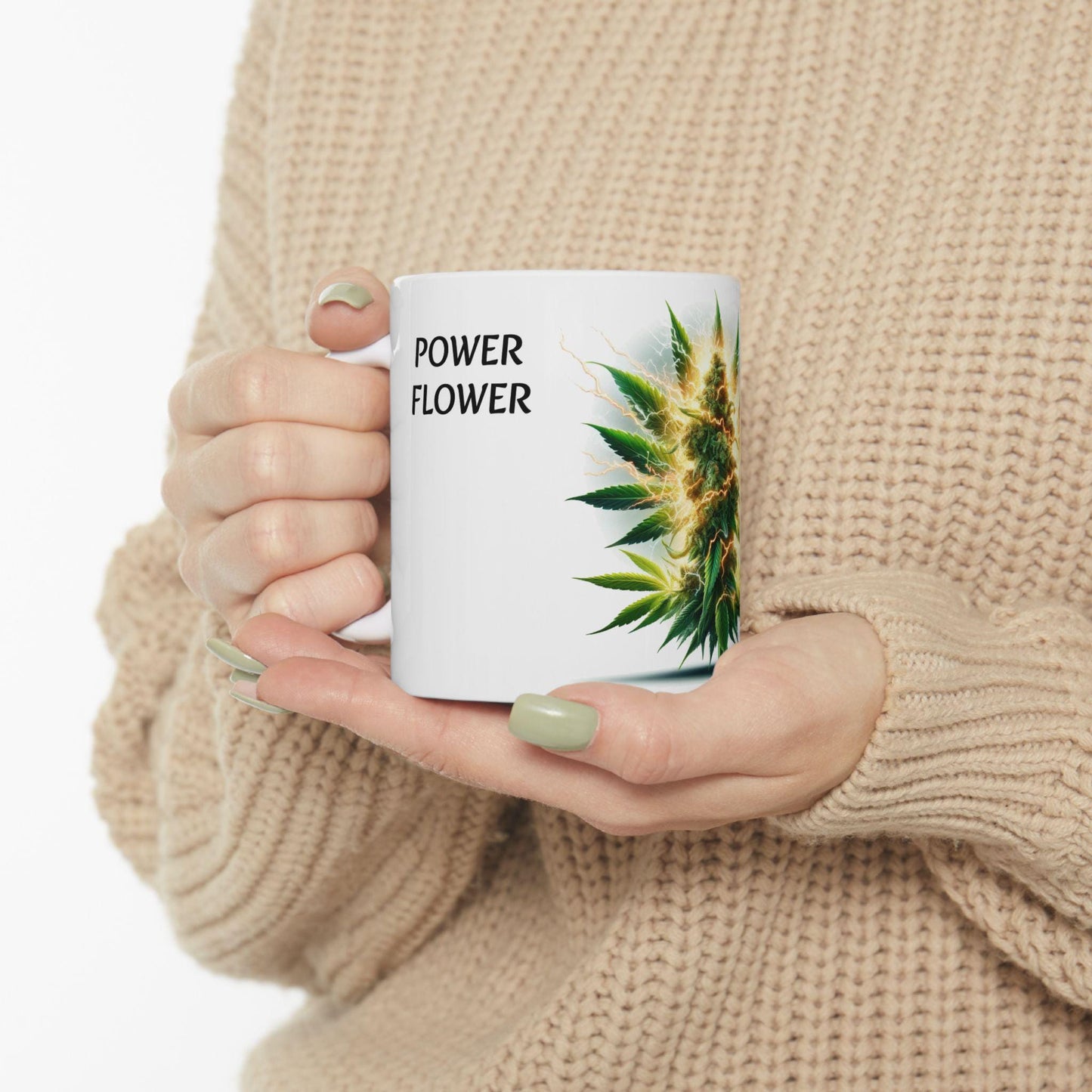 POWER FLOWER - (11oz) Weed Strain Themed Coffee Mugs - Perfect Gift for Stoners, Weed Mug for Cannabis Decor; Funny 420 Wake & Bake Mug