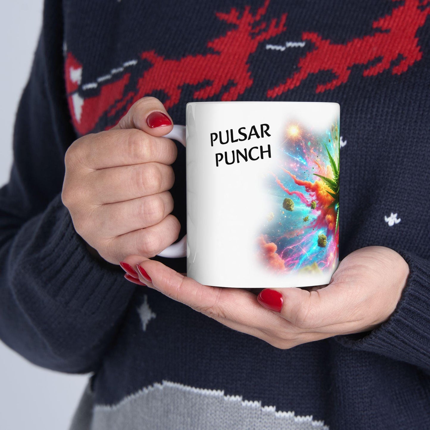PULSAR PUNCH - (11oz) Weed Strain Themed Coffee Mugs - Perfect Gift for Stoners, Weed Mug for Cannabis Decor; Funny 420 Wake & Bake Mug