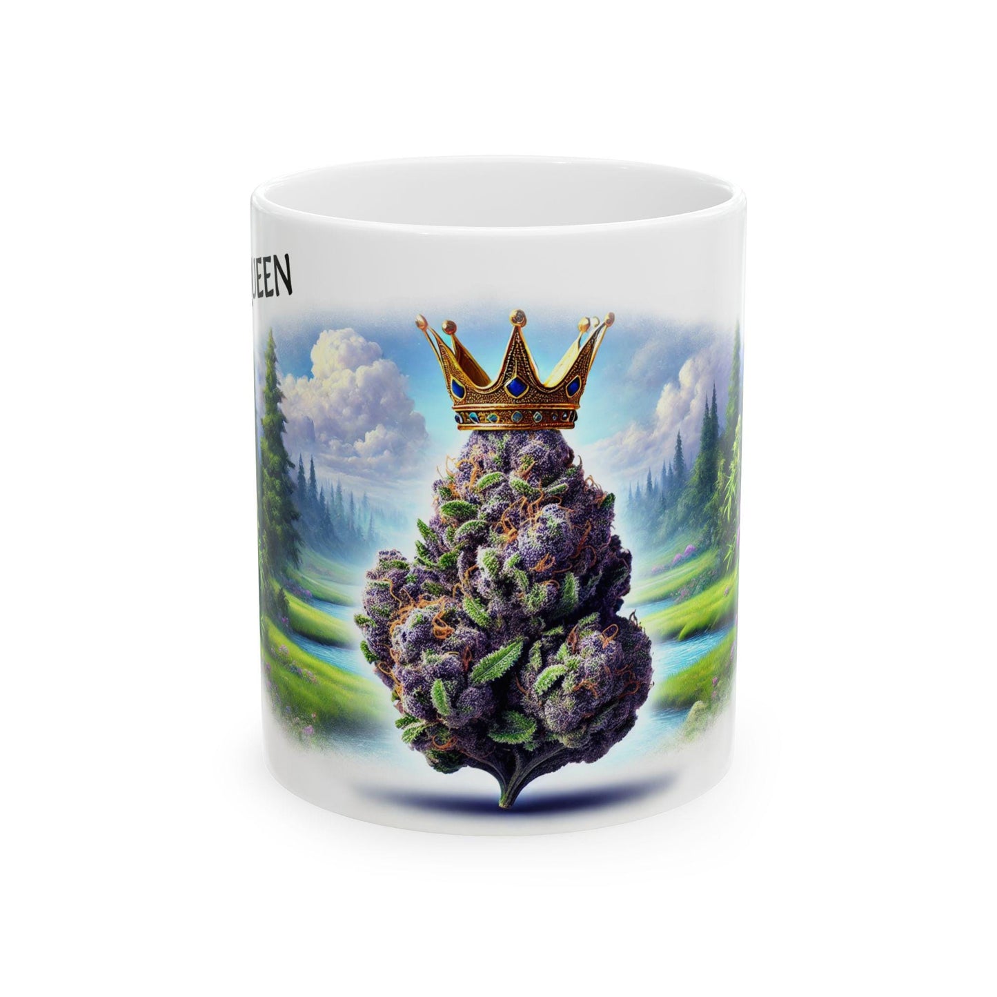 PURPLE QUEEN - (11oz) Weed Strain Themed Coffee Mugs - Perfect Gift for Stoners, Weed Mug for Cannabis Decor; Funny 420 Wake & Bake Mug