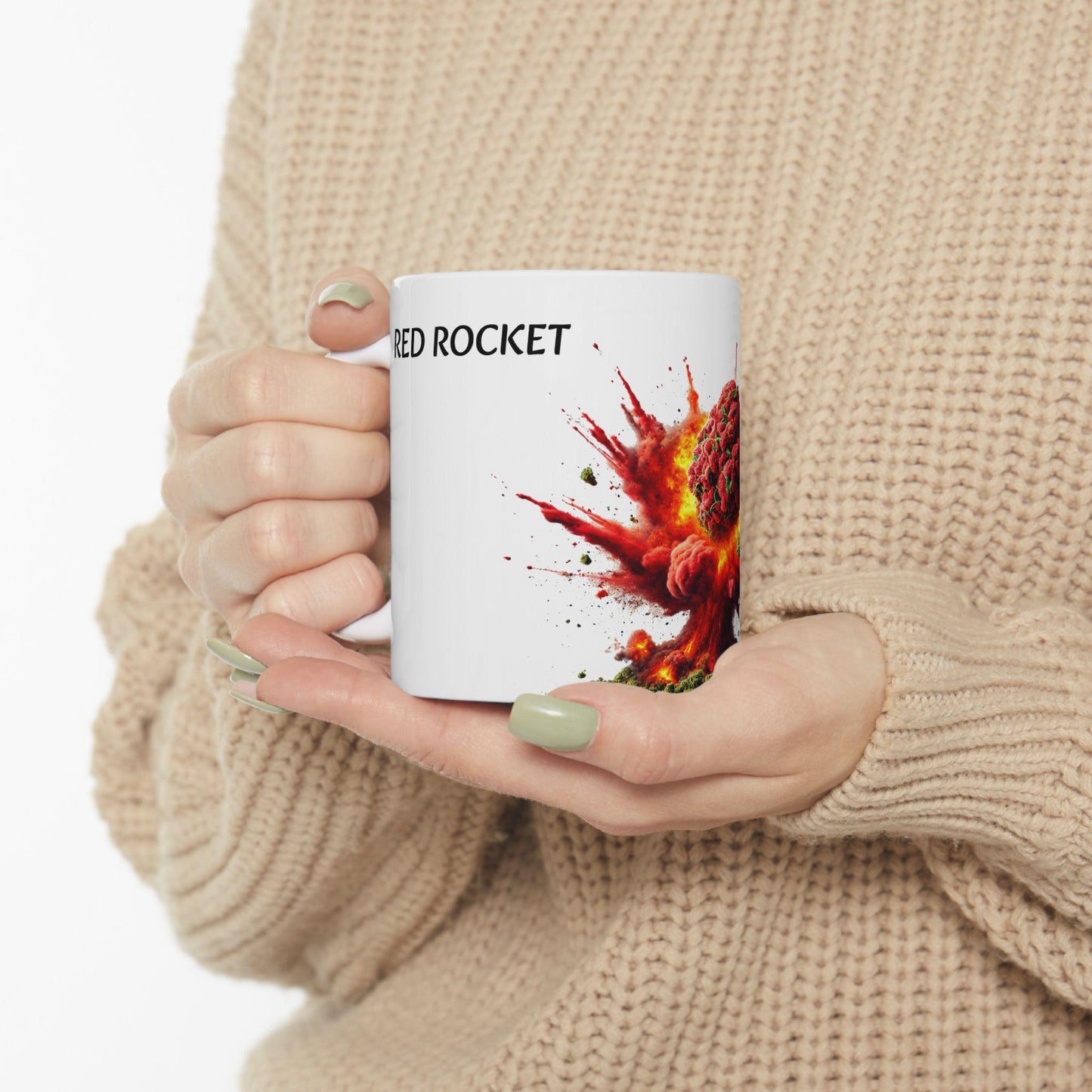 RED ROCKET - (11oz) Weed Strain Themed Coffee Mugs - Perfect Gift for Stoners, Weed Mug for Cannabis Decor; Funny 420 Wake & Bake Mug