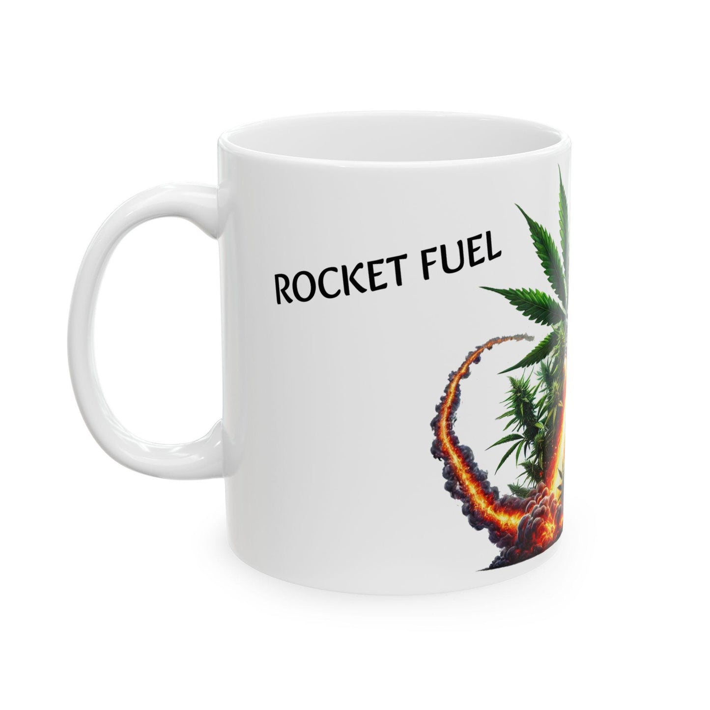 ROCKET FUEL - (11oz) Weed Strain Themed Coffee Mugs - Perfect Gift for Stoners, Weed Mug for Cannabis Decor; 420 Space Wake & Bake Mug