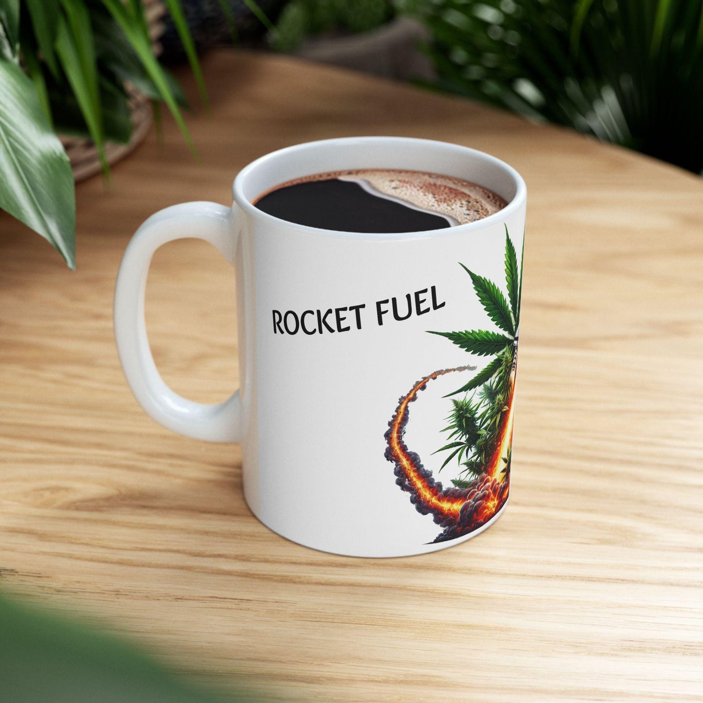 ROCKET FUEL - (11oz) Weed Strain Themed Coffee Mugs - Perfect Gift for Stoners, Weed Mug for Cannabis Decor; 420 Space Wake & Bake Mug