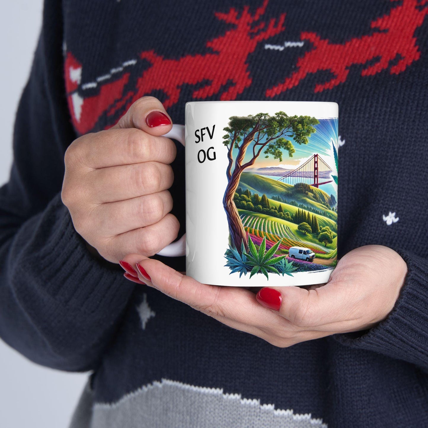 SFV OG - (11oz) Weed Strain Themed Coffee Mugs - Perfect Gift for Stoners, Weed Mug for Cannabis Decor; 420 Space Wake & Bake Mug