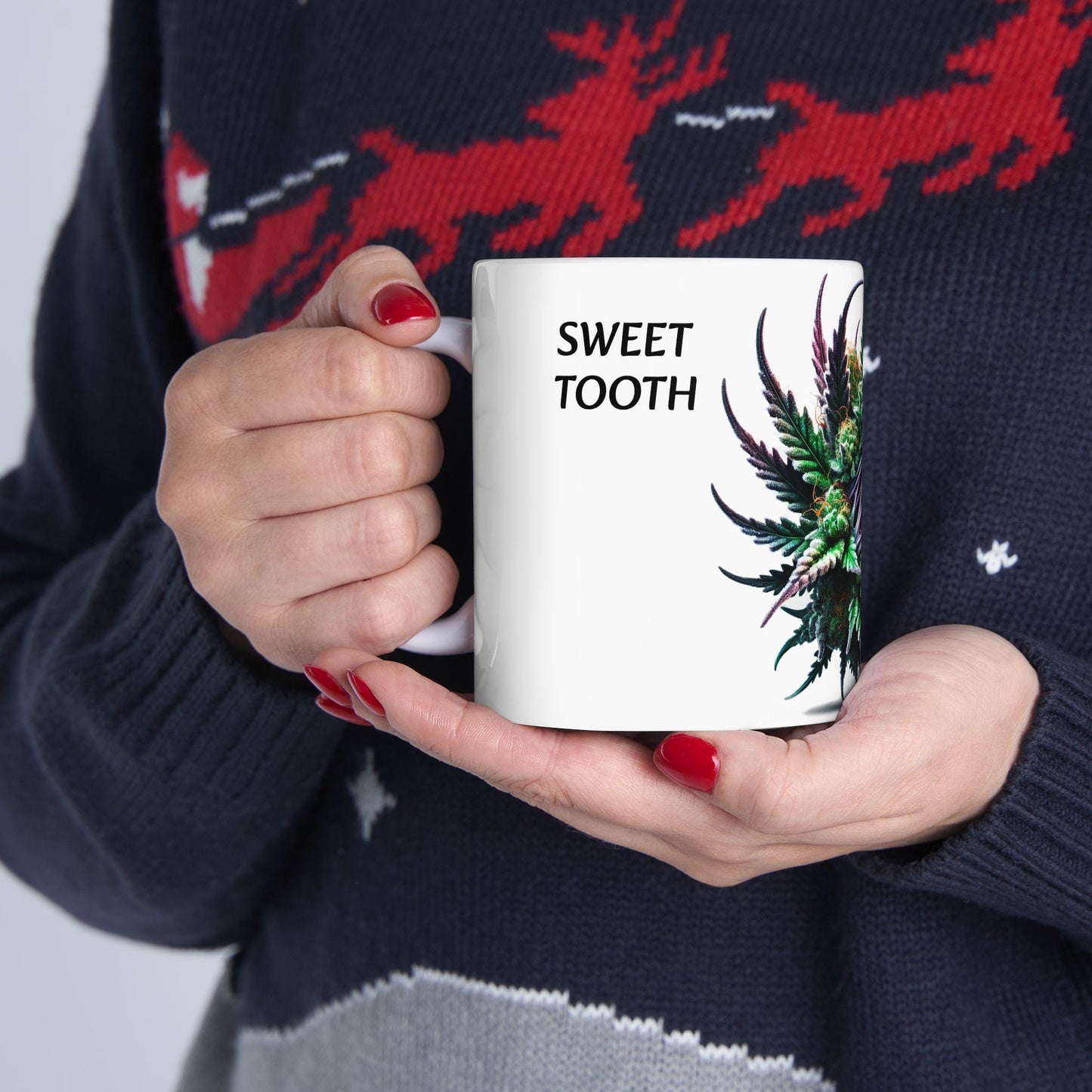 SWEET TOOTH - (11oz) Weed Strain Themed Coffee Mugs - Perfect Gift for Stoners, Weed Mug for Cannabis Decor; Funny 420 Wake & Bake Mug