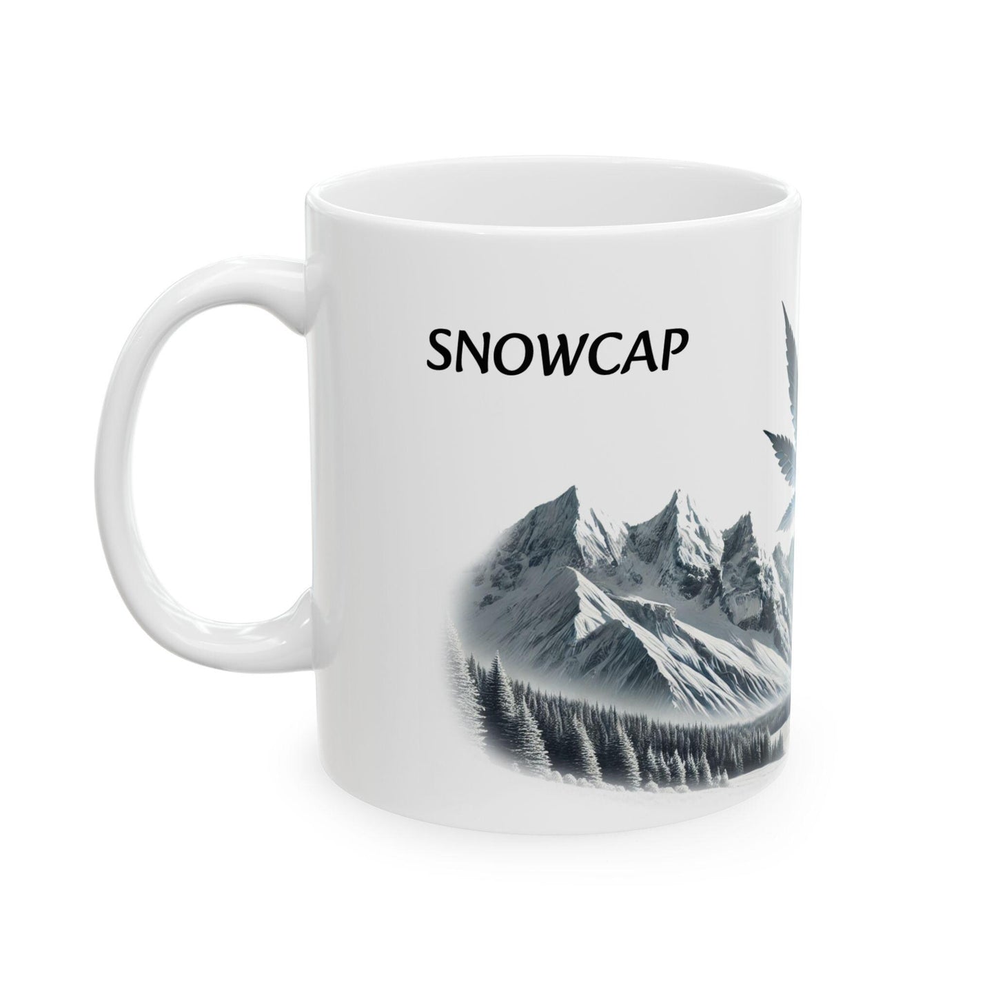 SNOWCAP - (11oz) Weed Strain Themed Coffee Mugs - Perfect Gift for Stoners, Weed Mug for Cannabis Decor; Funny 420 Wake & Bake Mug