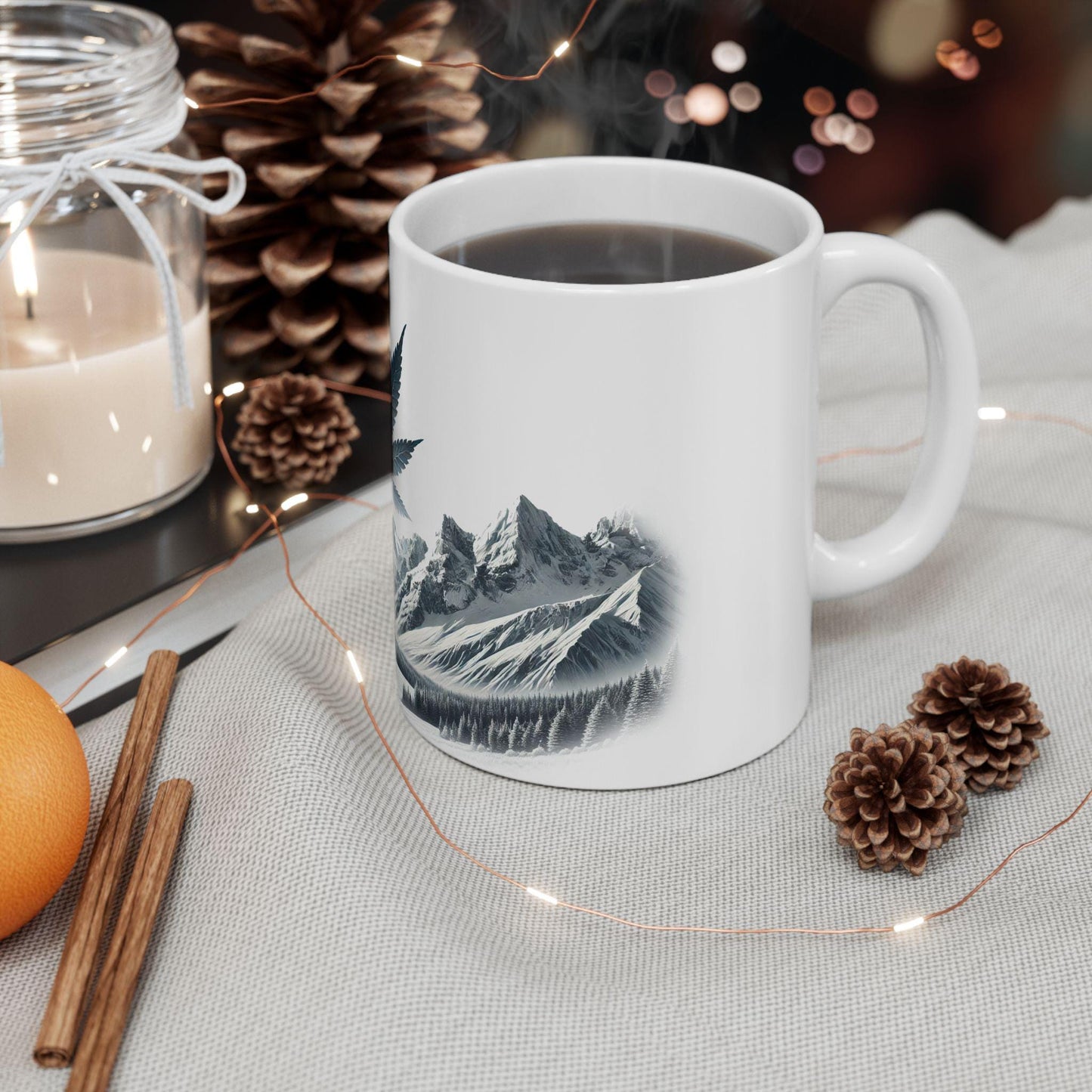 SNOWCAP - (11oz) Weed Strain Themed Coffee Mugs - Perfect Gift for Stoners, Weed Mug for Cannabis Decor; Funny 420 Wake & Bake Mug