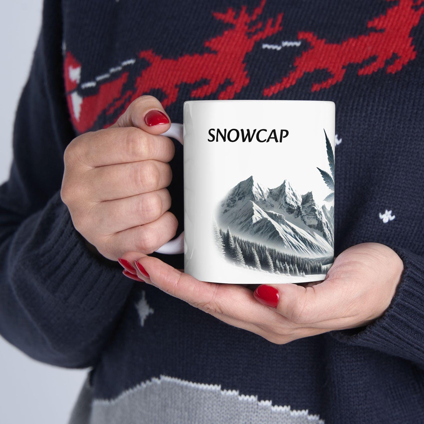 SNOWCAP - (11oz) Weed Strain Themed Coffee Mugs - Perfect Gift for Stoners, Weed Mug for Cannabis Decor; Funny 420 Wake & Bake Mug