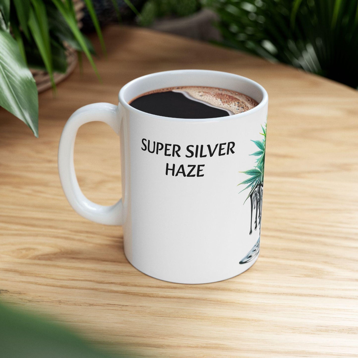 SUPER SILVER HAZE - (11oz) Weed Strain Themed Coffee Mugs - Perfect Gift for Stoners, Weed Mug for Cannabis Decor; 420 Wake & Bake Mug