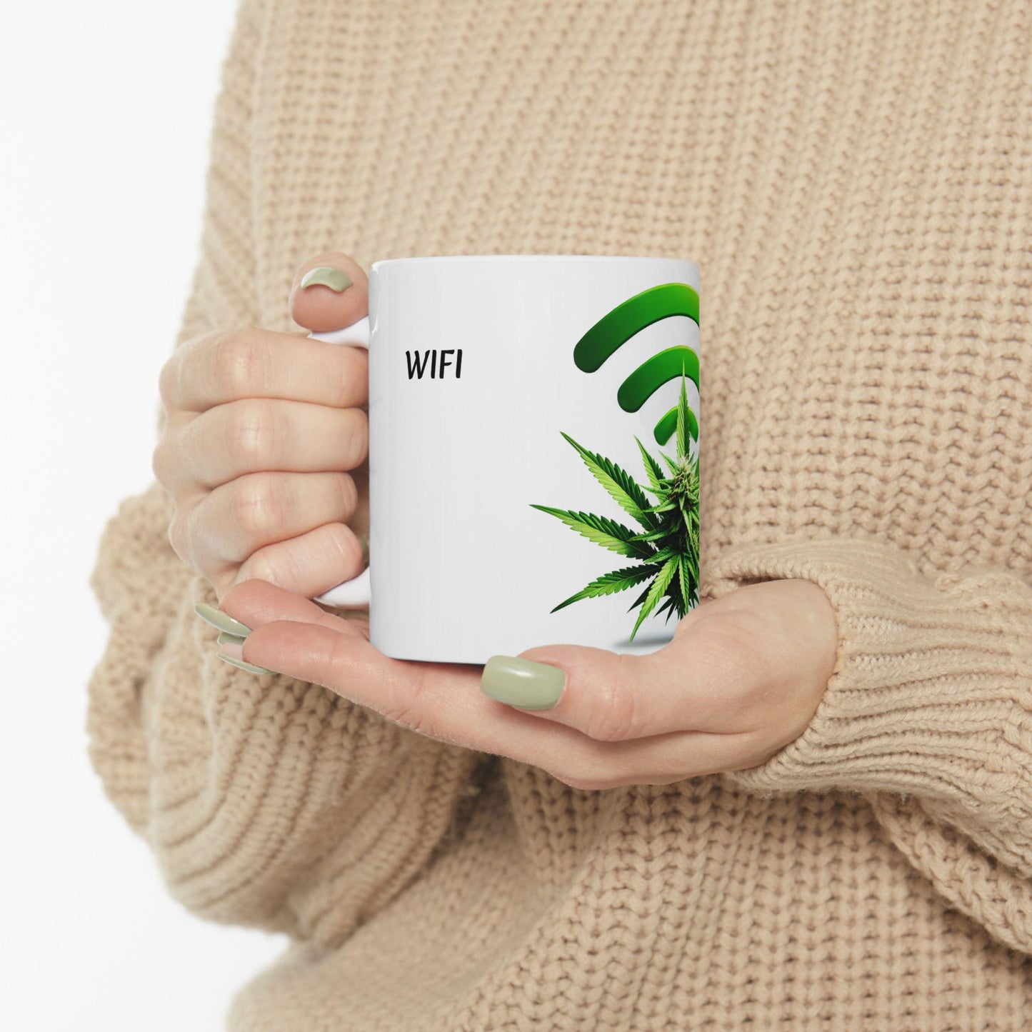 WIFI - (11oz) Weed Strain Themed Coffee Mugs - Perfect Gift for Stoners, Weed Mug for Cannabis Decor; Funny Classic 420 Wake & Bake Mug