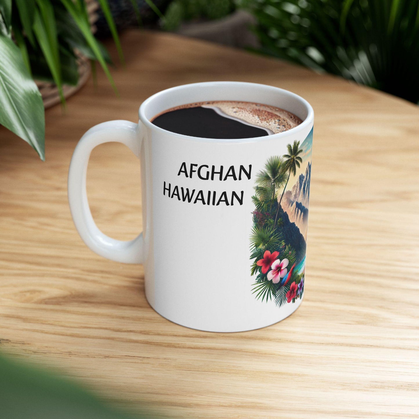 AFGHAN HAWAIIAN - (11oz) WEED Strain Themed Coffee Mugs - Perfect Gift for Smokers, Stoners/Smokers, Marijuana Lovers; Wake and Bake Mug