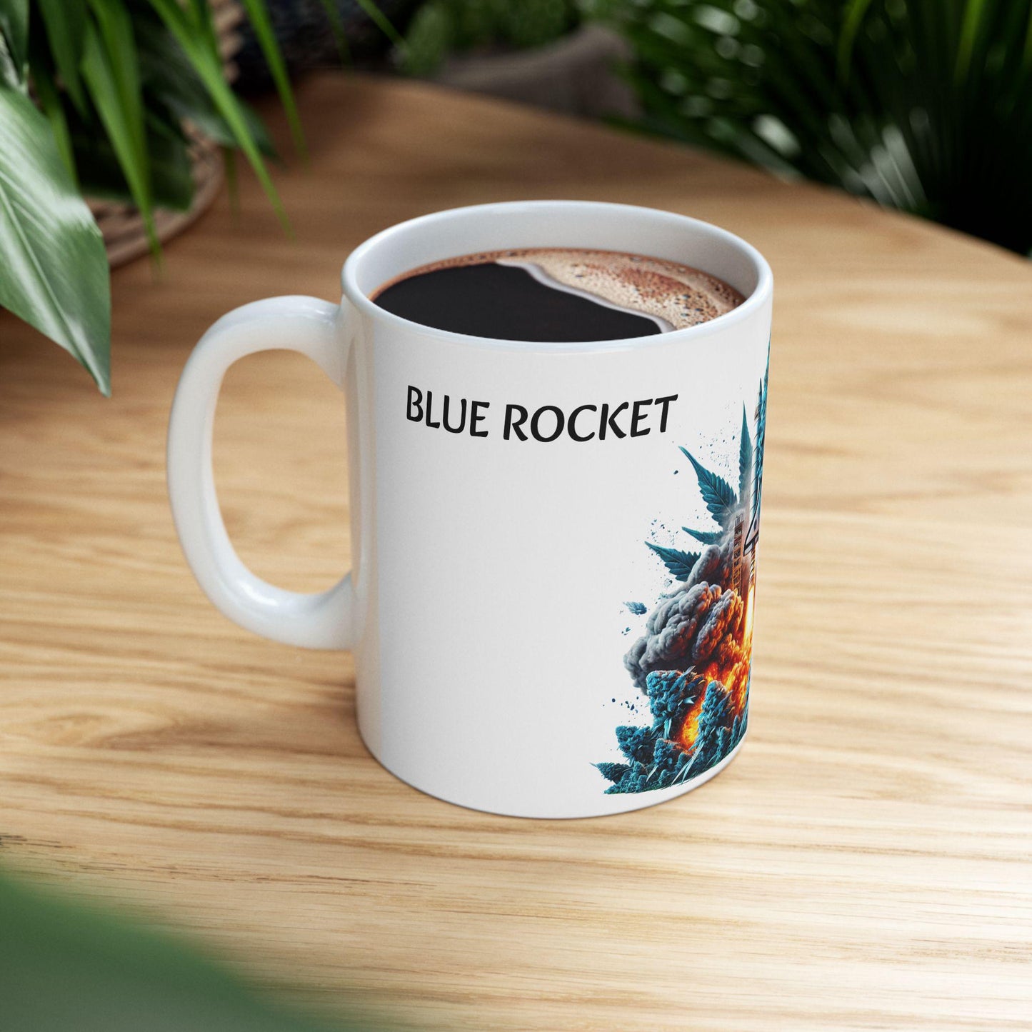 BLUE ROCKET - (11oz) WEED Strain Themed Coffee Mugs - Perfect Gift for Stoners/Smoker, Weed Mug for Marijuana Lovers; Funny Wake & Bake Mug