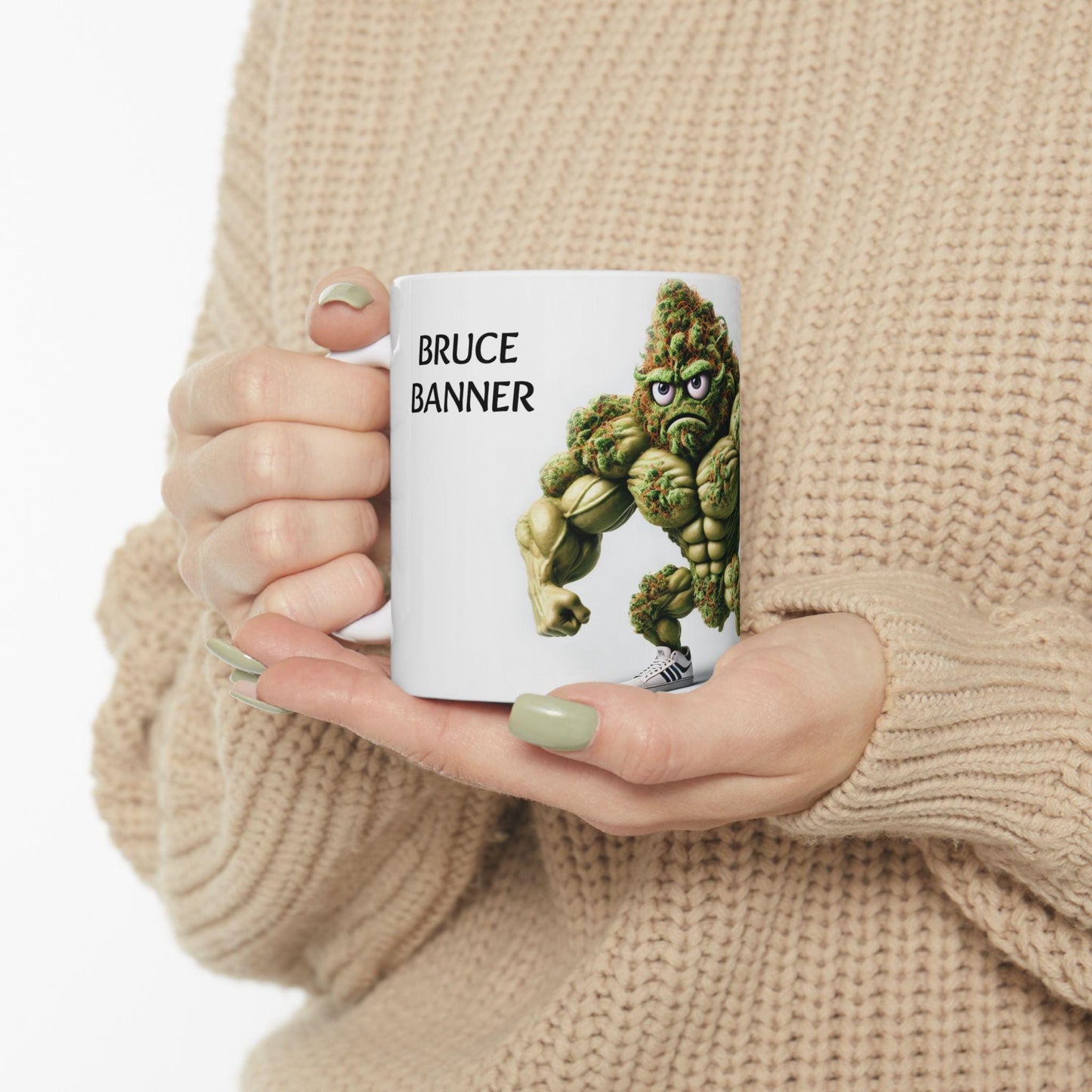 BRUCE BANNER - (11oz) Weed Strain Themed Coffee Mugs - Perfect Gift for Stoners/Smokers, Weed Mug for Cannabis Decor; Funny Wake & Bake Mug