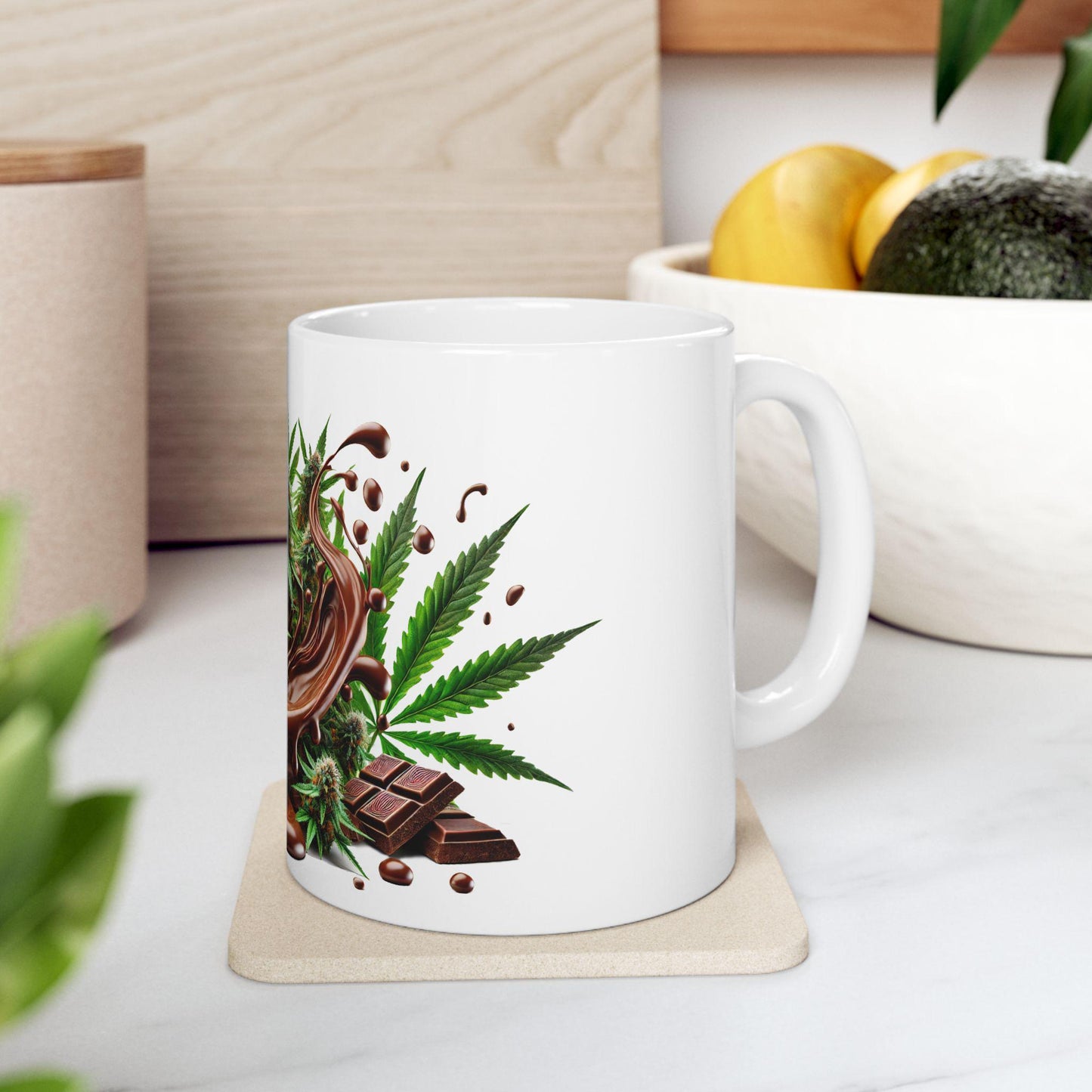 CHOCOLATE HAZE - (11oz) Weed Strain Themed Coffee Mugs - Perfect Gift for Stoners, Weed Mug for Cannabis Decor; Funny Wake & Bake Mug
