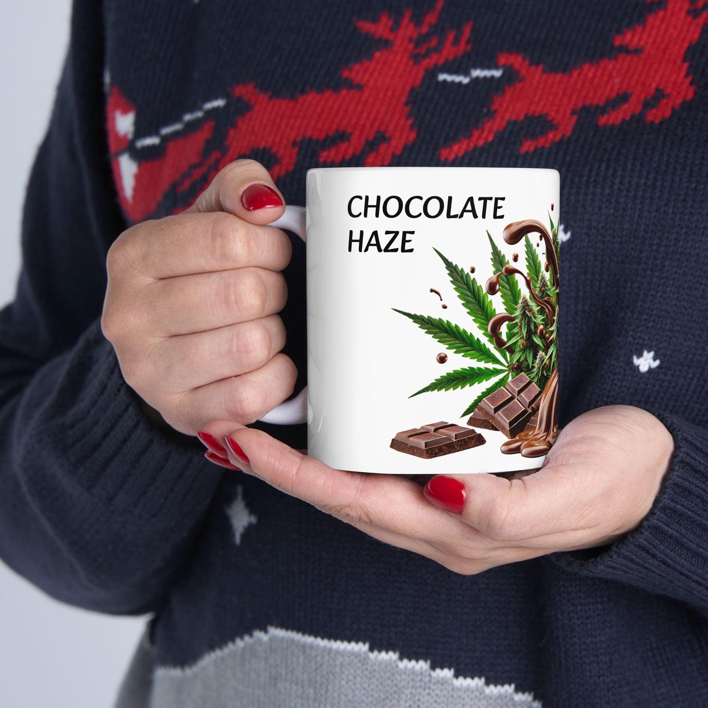 CHOCOLATE HAZE - (11oz) Weed Strain Themed Coffee Mugs - Perfect Gift for Stoners, Weed Mug for Cannabis Decor; Funny Wake & Bake Mug