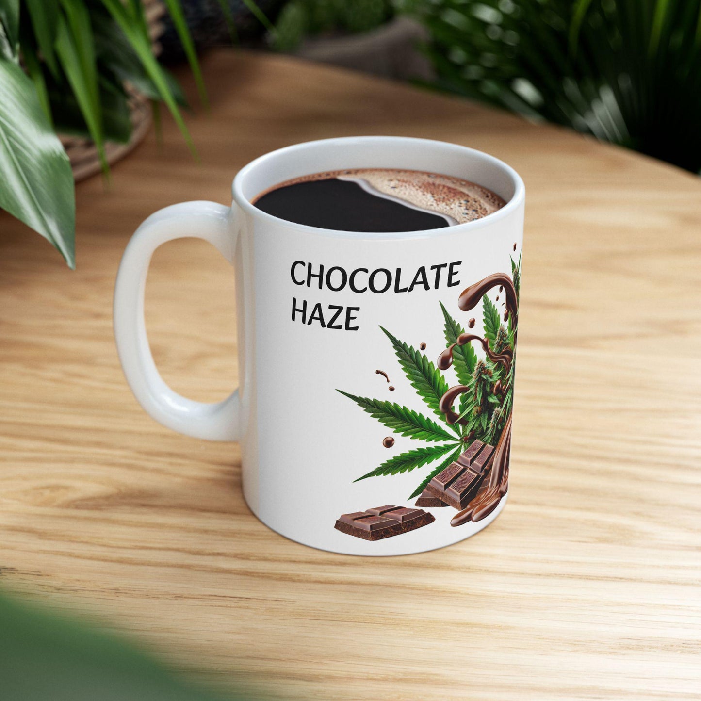 CHOCOLATE HAZE - (11oz) Weed Strain Themed Coffee Mugs - Perfect Gift for Stoners, Weed Mug for Cannabis Decor; Funny Wake & Bake Mug