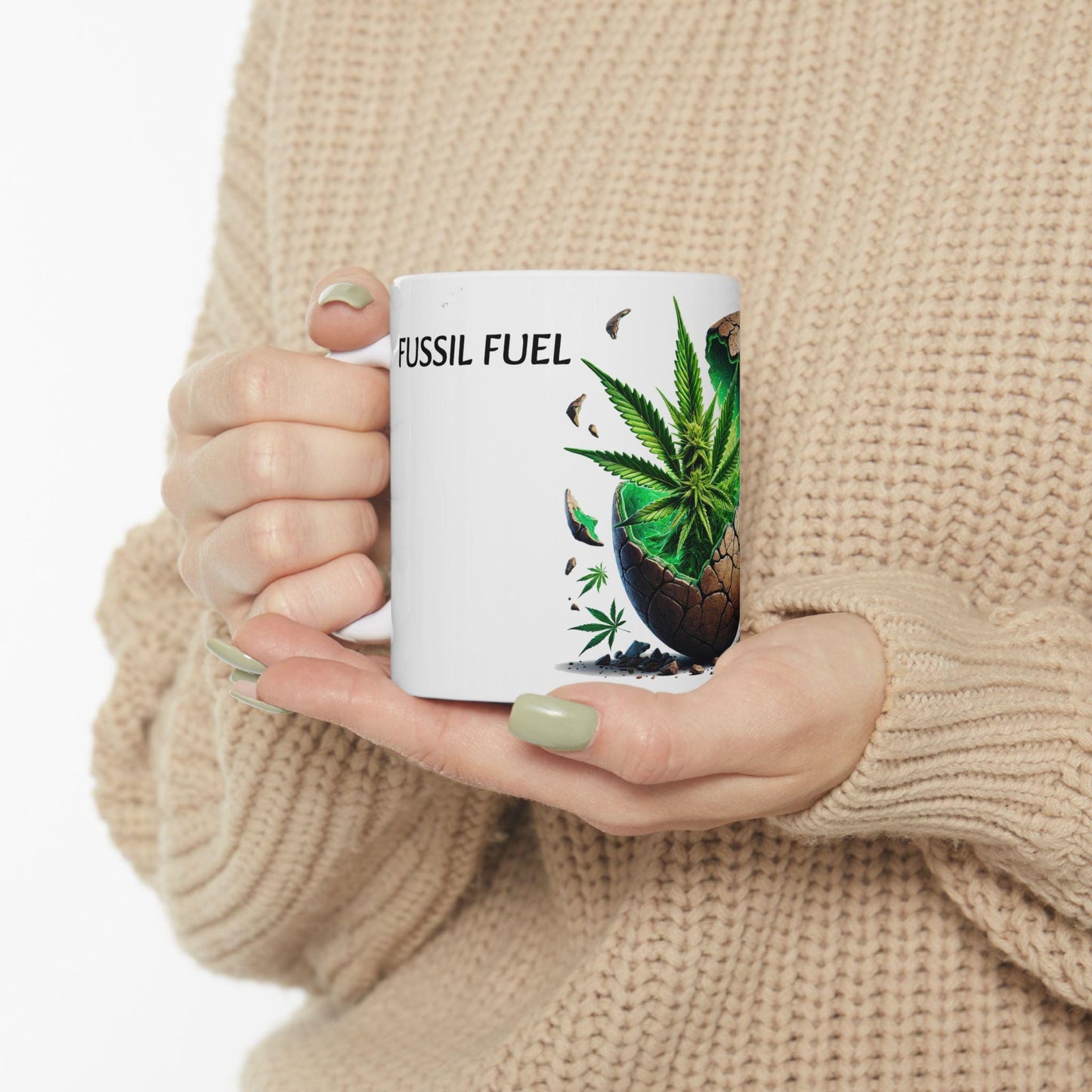 FOSSIL FUEL - (11oz) Weed Strain Themed Coffee Mugs - Perfect Gift for Stoners, Weed Mug for Cannabis Decor; Funny Wake & Bake Mug , 420 Mug