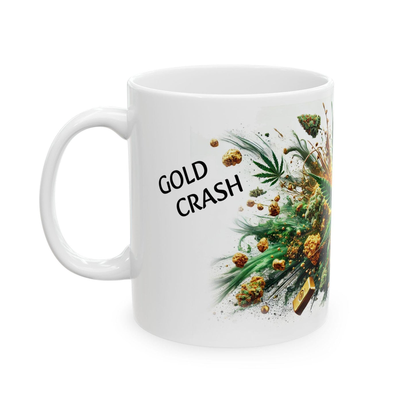 GOLD CRASH - (11oz) Weed Strain Themed Coffee Mugs - Perfect Gift for Stoners, Weed Mug for Cannabis Decor; Funny Wake & Bake Mug , 420 Mug