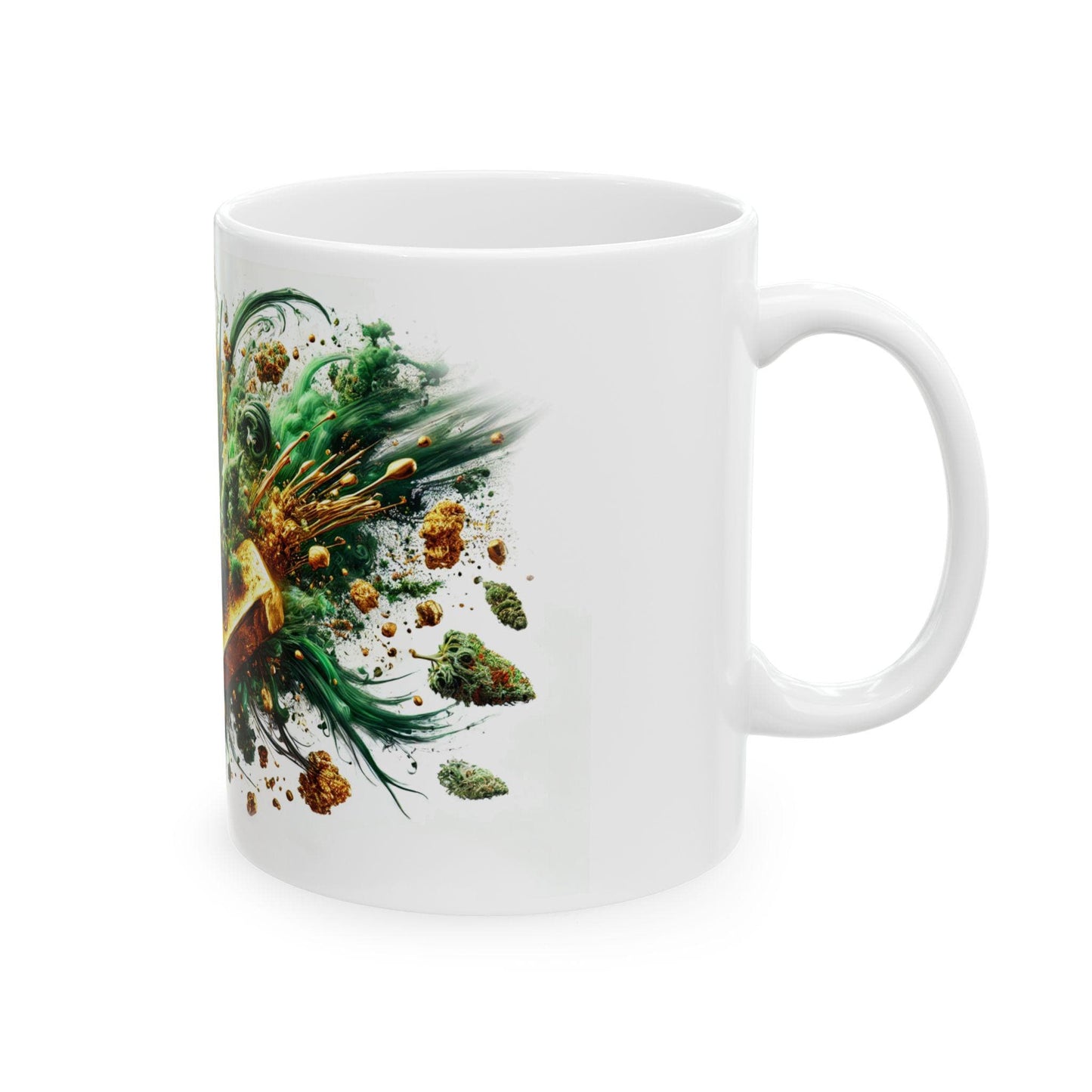 GOLD CRASH - (11oz) Weed Strain Themed Coffee Mugs - Perfect Gift for Stoners, Weed Mug for Cannabis Decor; Funny Wake & Bake Mug , 420 Mug